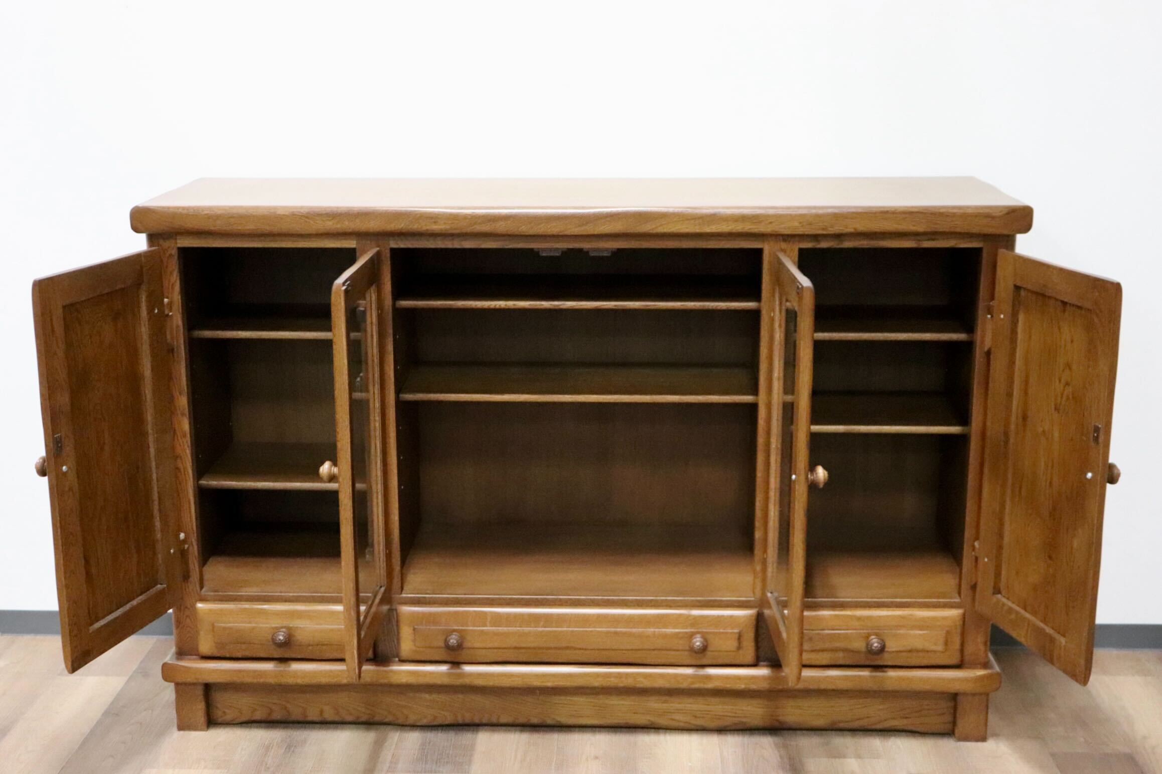 GMGT144○和製ヴィンテージ サイドボード リビングボード 飾り棚 彫刻 無垢 オーク材 クラシック レトロ 和モダン 古民家 カントリー