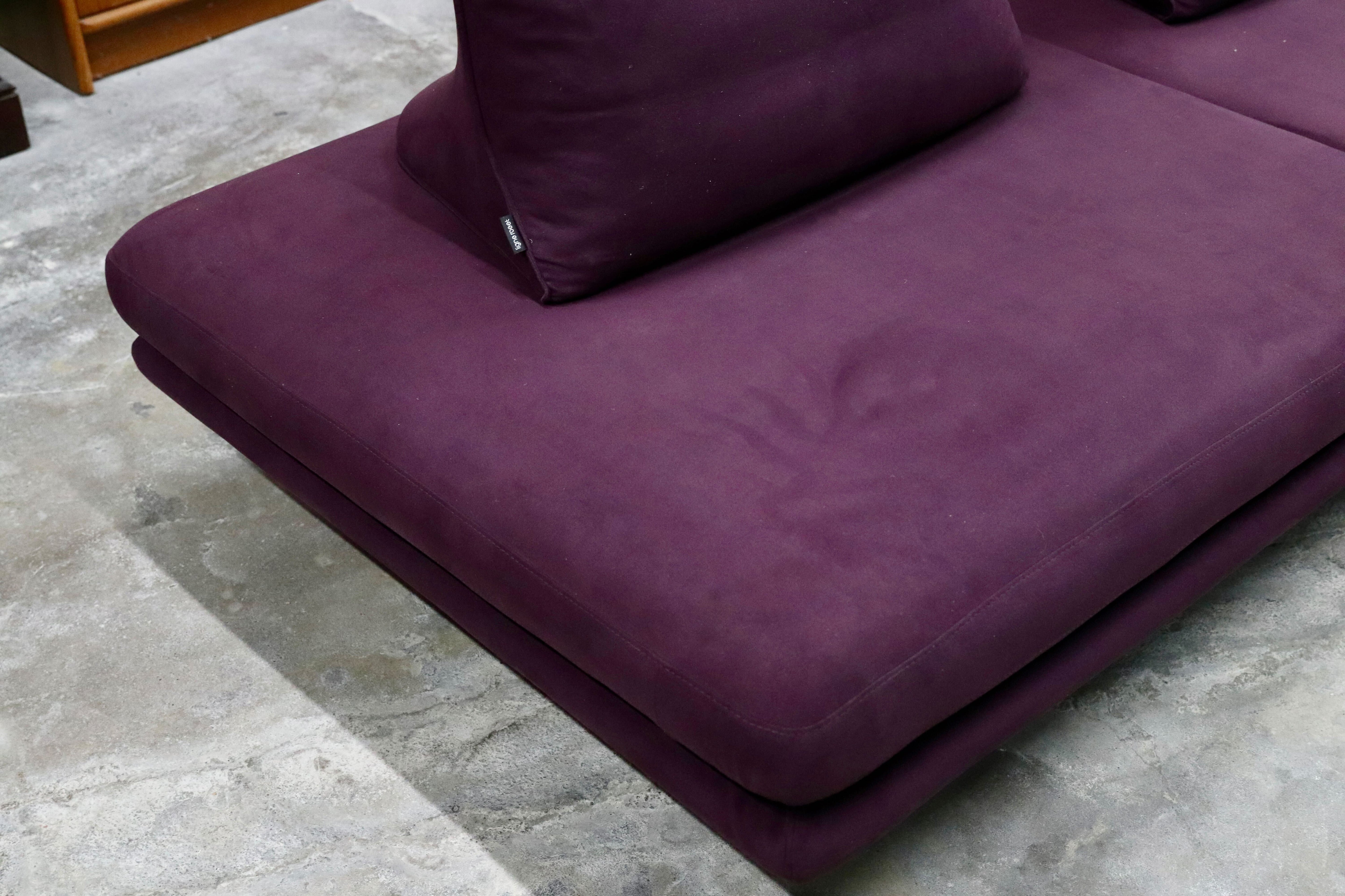 GMIK425○ligne roset / リーンロゼ PRADO プラド 2人掛けソファ ラブソファ クリスチャン・ウェルネール パープル 定価約70万