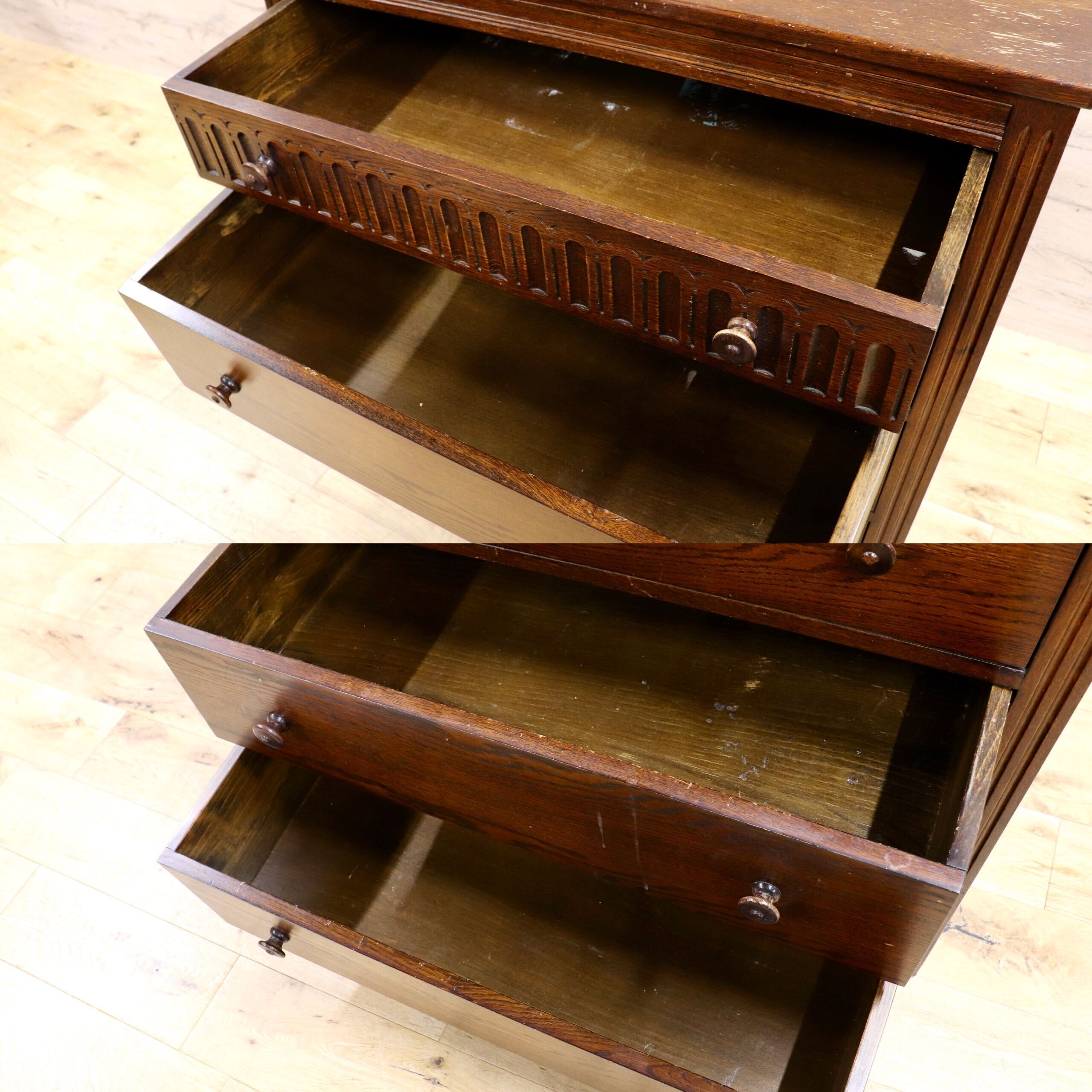 GMIH310○西洋 ヴィンテージ 4段チェスト ルーマニア製 チェスト 引き出し 収納 アンティーク調 カントリー 英国スタイル 木製家具