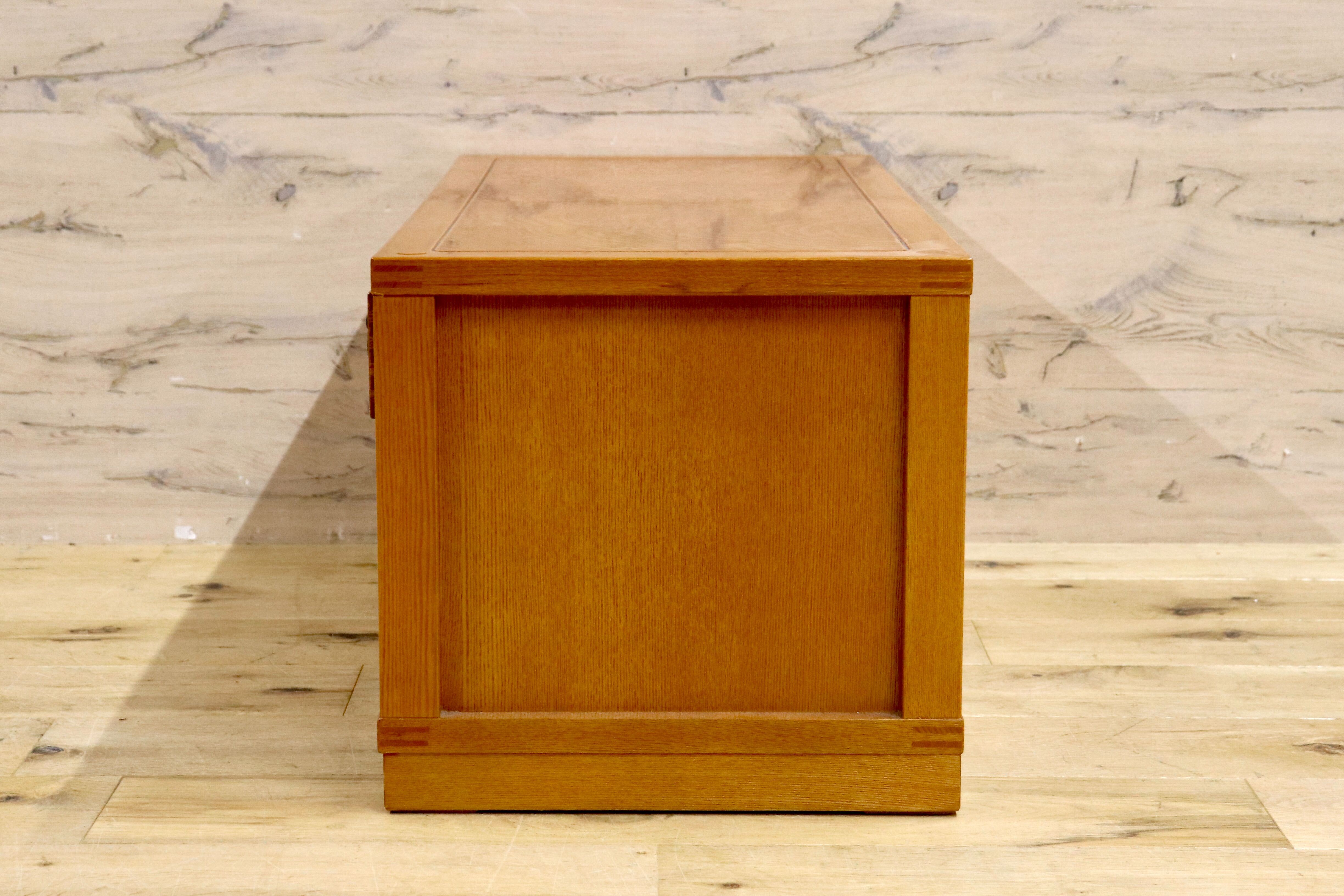 GMHK803○萩原家具 ローチェスト サイドボード 和箪笥 引き出し 鍵付き 収納 和モダン 古民家 レトロ 木製 タモ材