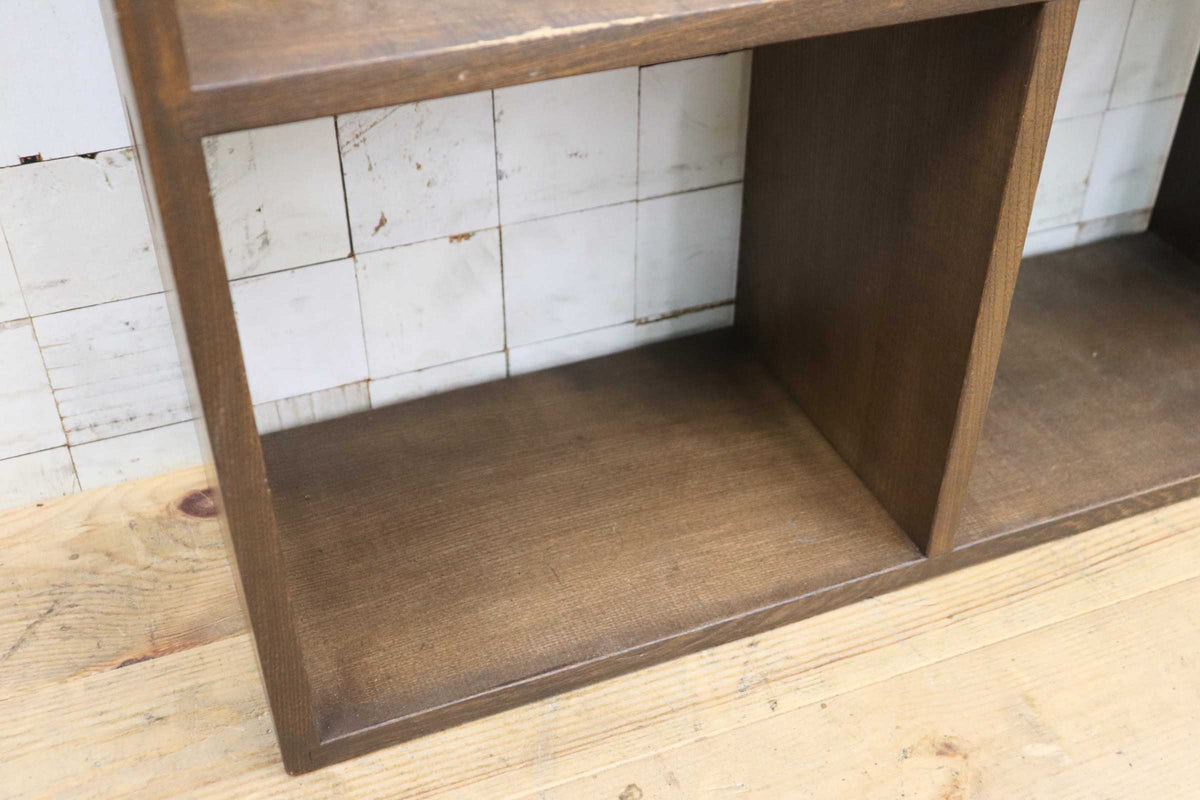 GMJS354B◯アンティーク調 オープンシェルフ 2段 ローシェルフ ディスプレイラック 収納棚 飾り棚 本棚 収納家具 木製 昭和レトロ