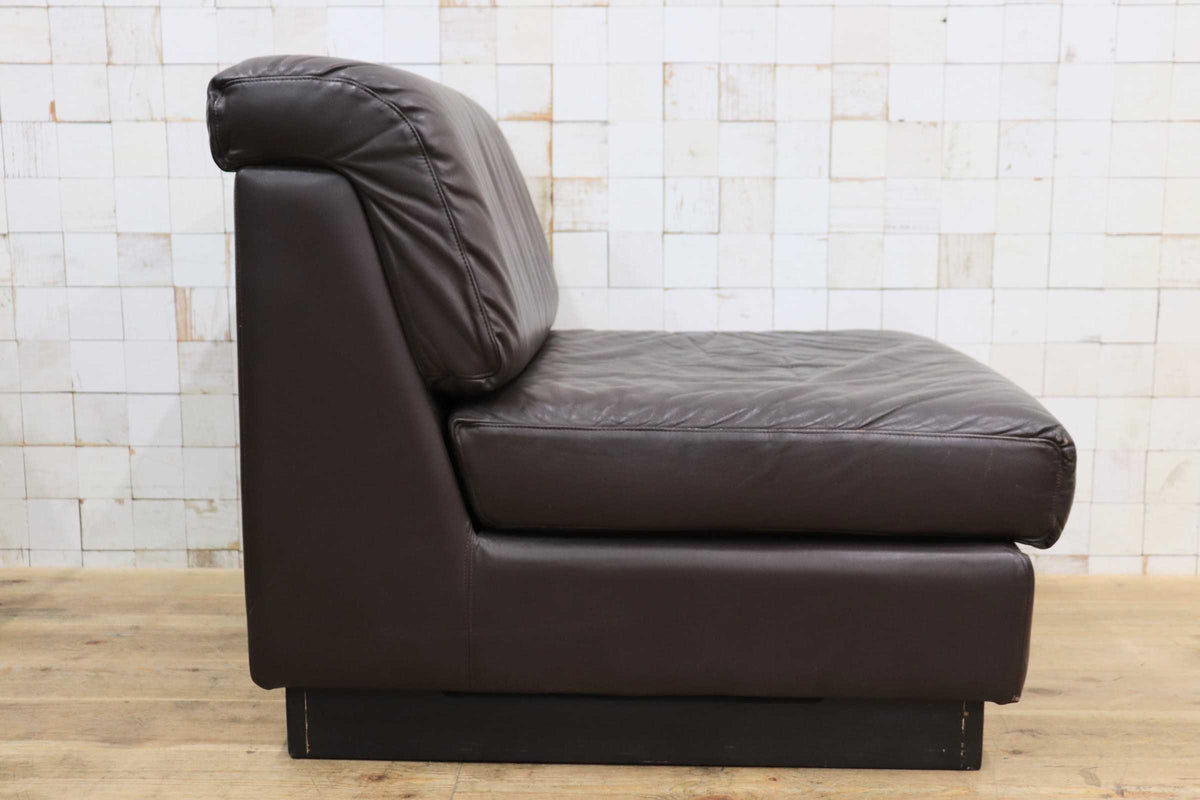 GMJK474B〇冨士ファニチア / Fuji Furniture 本革 1人掛けソファ シングルソファ ヴィンテージ ブラウン 国産家具
