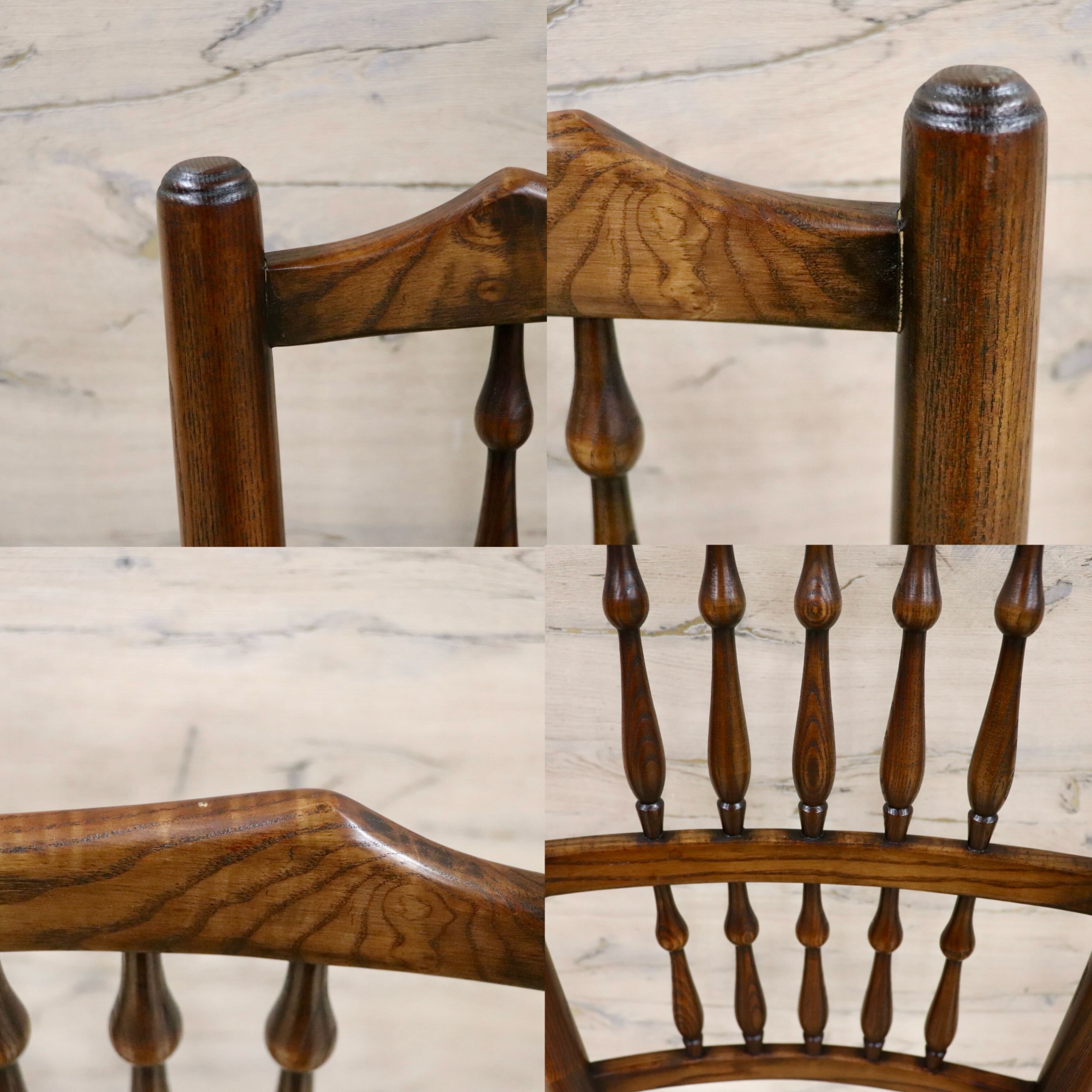 GMHS454D○英国 アンティーク スピンドルバック ダイニングチェア 椅子 オーク無垢材 クラシック 輸入家具 在庫品