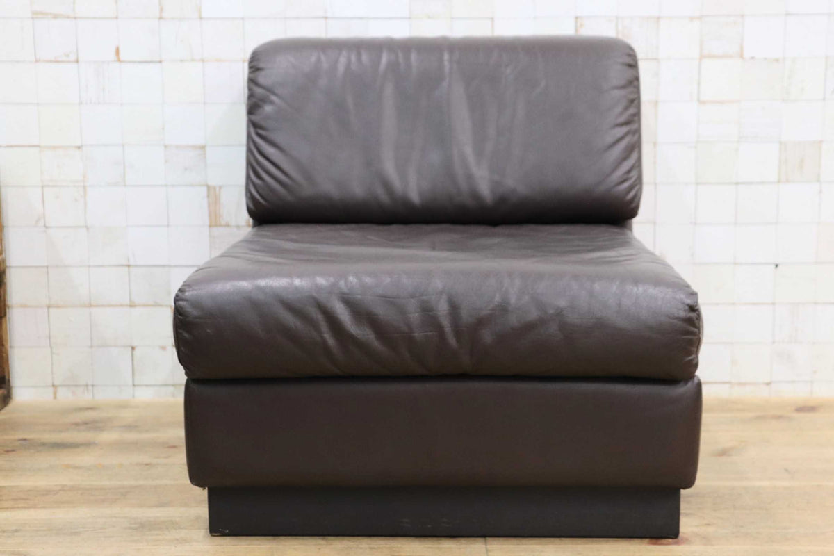 GMJK474C〇冨士ファニチア / Fuji Furniture 本革 1人掛けソファ シングルソファ ヴィンテージ ブラウン 国産家具