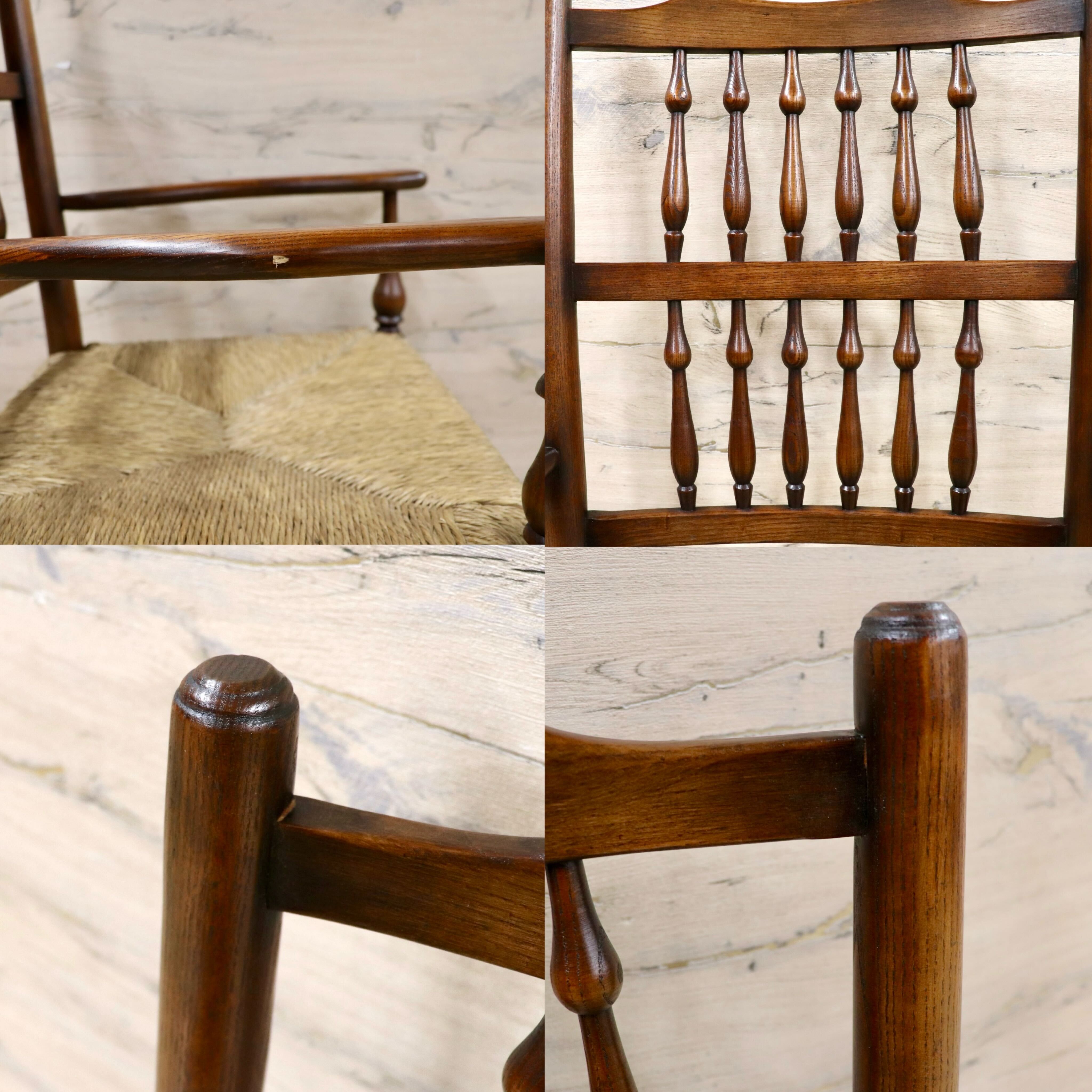 GMHS454E○英国 アンティーク スピンドルバック ダイニングチェア 椅子 オーク無垢材 クラシック 輸入家具 在庫品