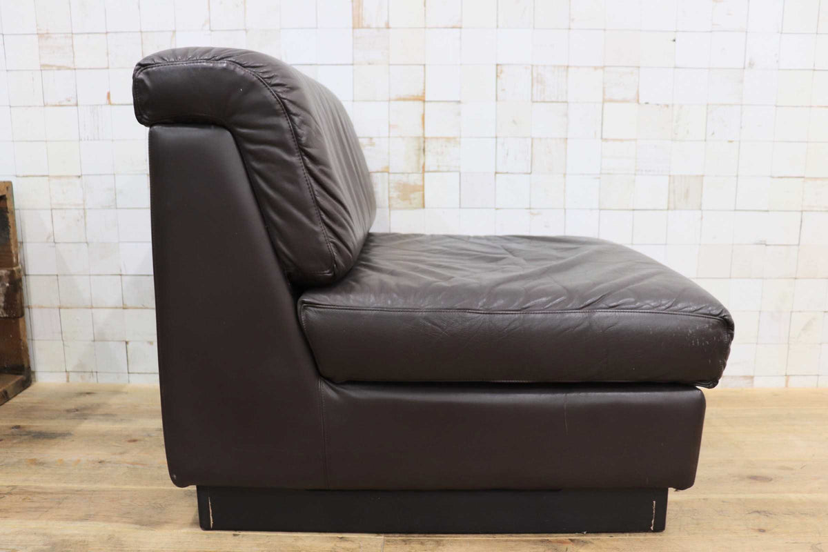 GMJK474C〇冨士ファニチア / Fuji Furniture 本革 1人掛けソファ シングルソファ ヴィンテージ ブラウン 国産家具