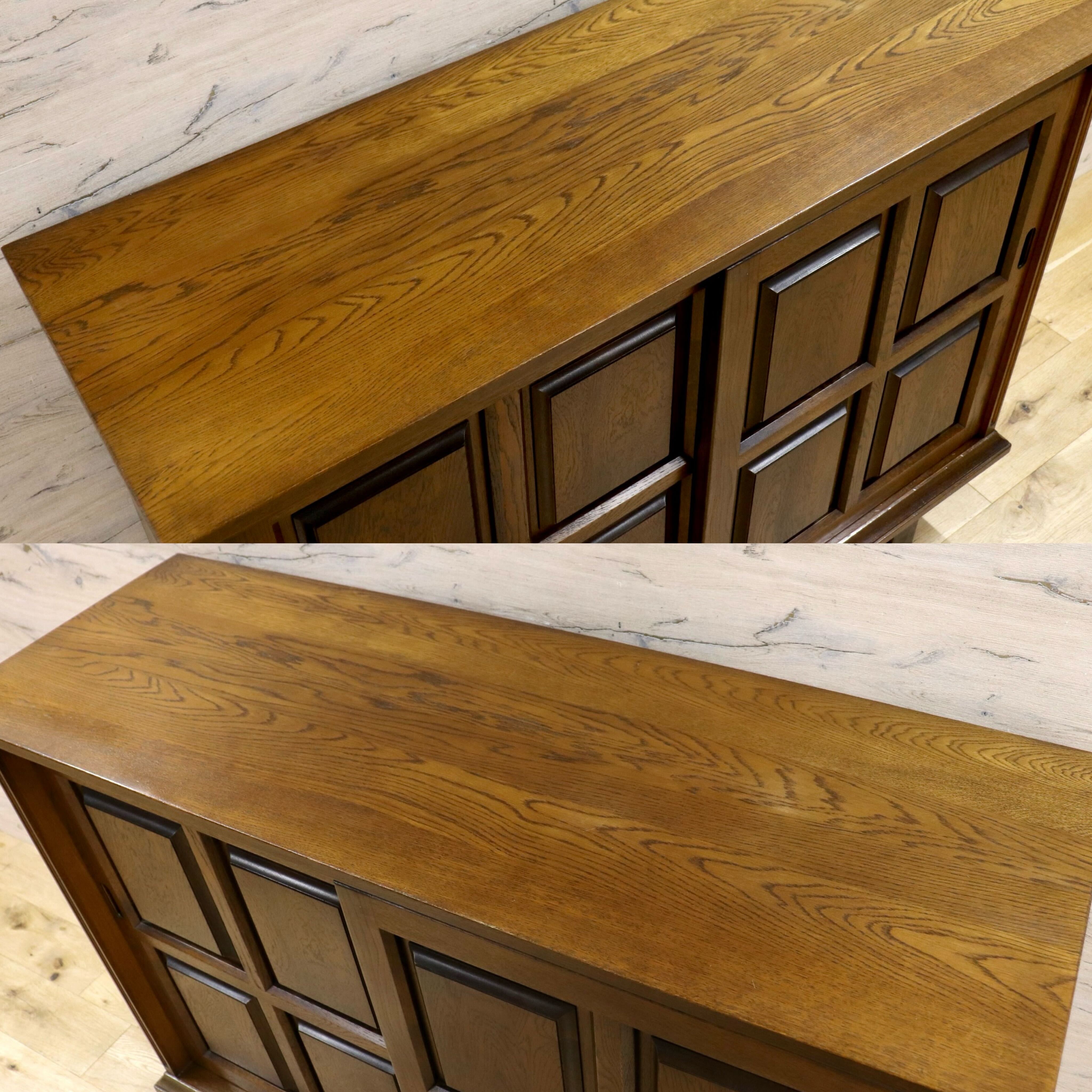 GMIH129○Karimoku / カリモク 下駄箱 シューズボックス 玄関収納 靴箱 キャビネット サイドボード ナラ材 脚付き