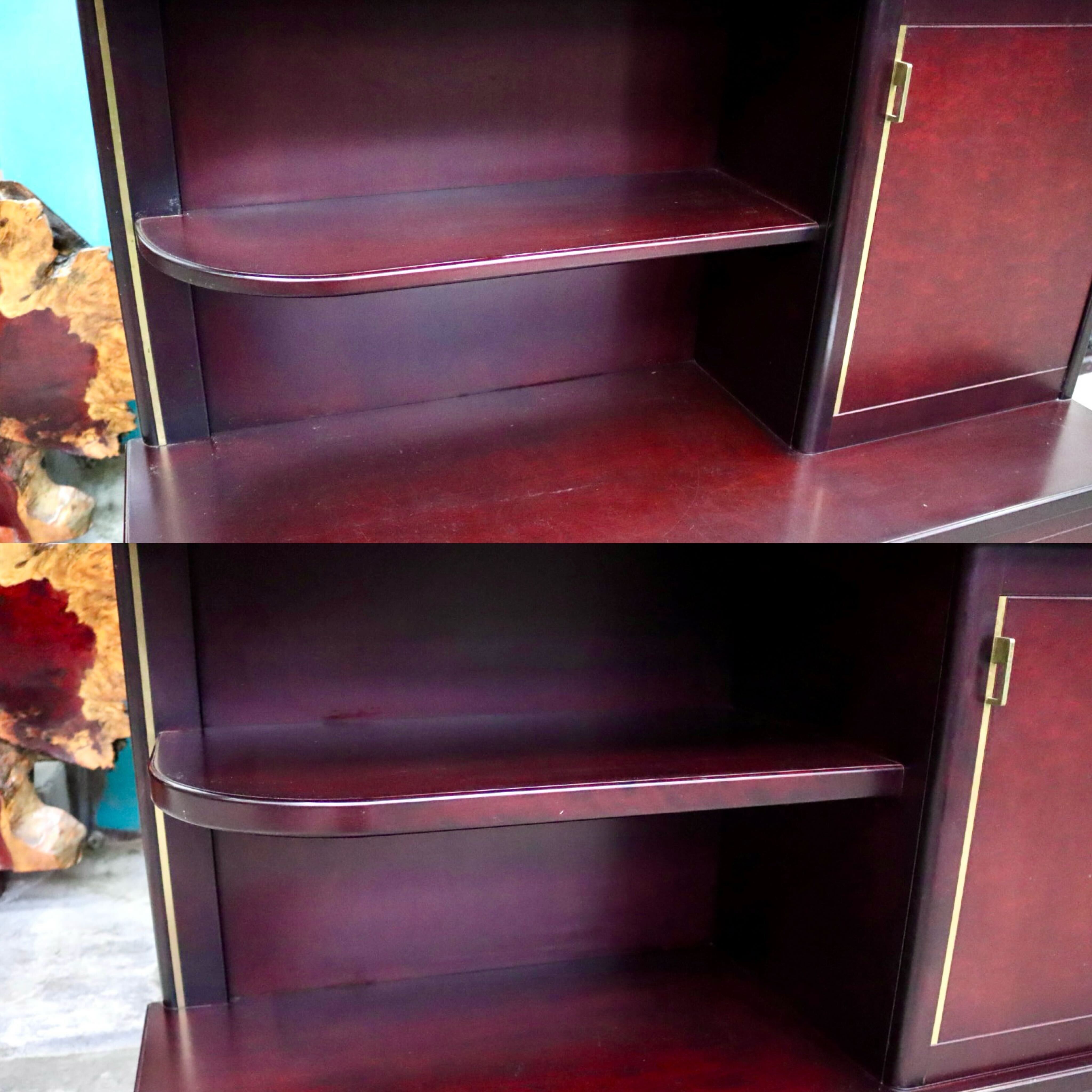 GMIK811B○モリシゲ / MORISHIGE キャビネット 飾り棚 本棚 リビング収納 オリーブ印 昭和レトロ 高級家具 ヴィンテージ