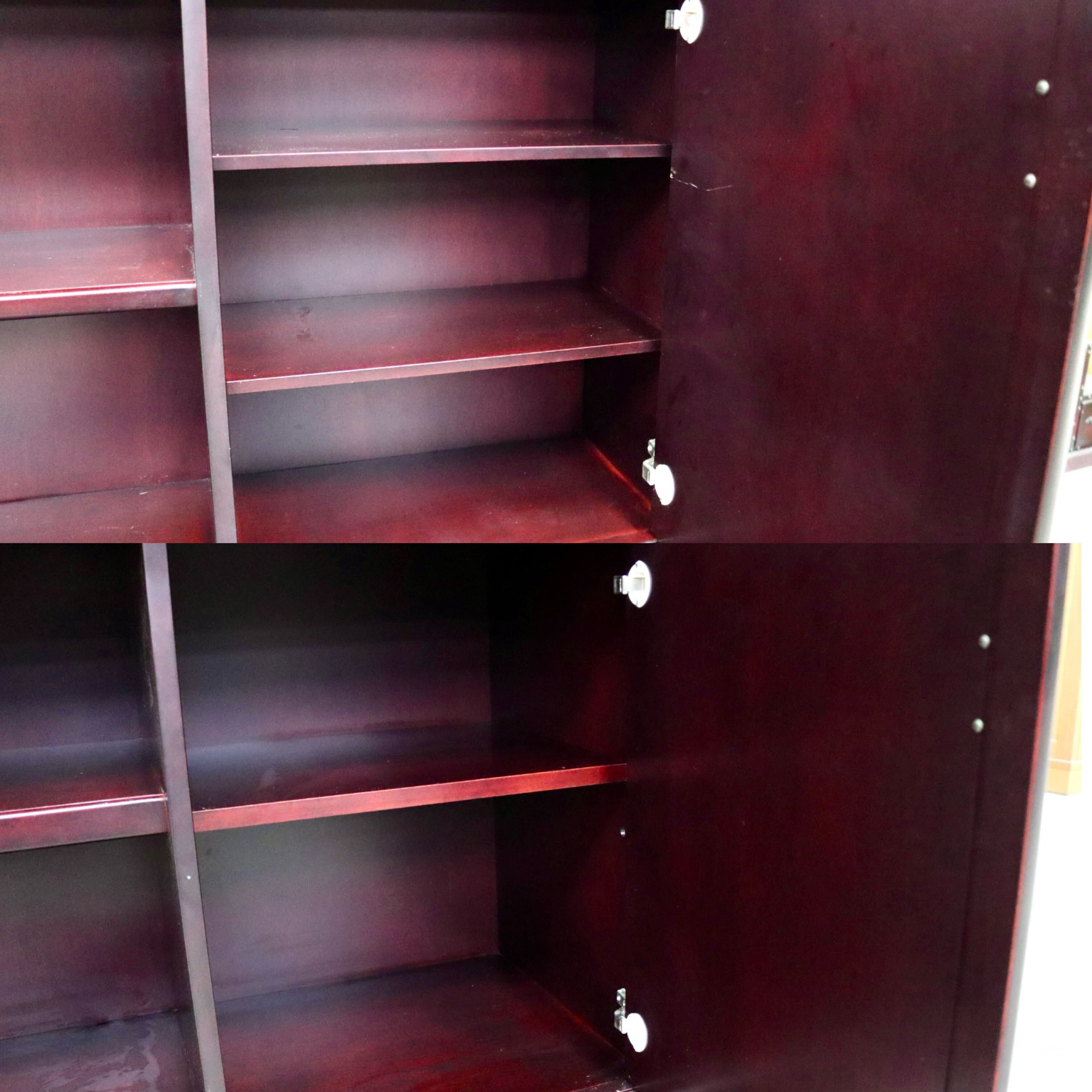 GMIK811B○モリシゲ / MORISHIGE キャビネット 飾り棚 本棚 リビング収納 オリーブ印 昭和レトロ 高級家具 ヴィンテージ