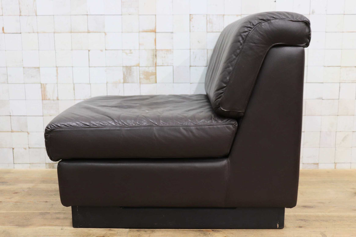GMJK474D〇冨士ファニチア / Fuji Furniture 本革 1人掛けソファ シングルソファ ヴィンテージ ブラウン 国産家具