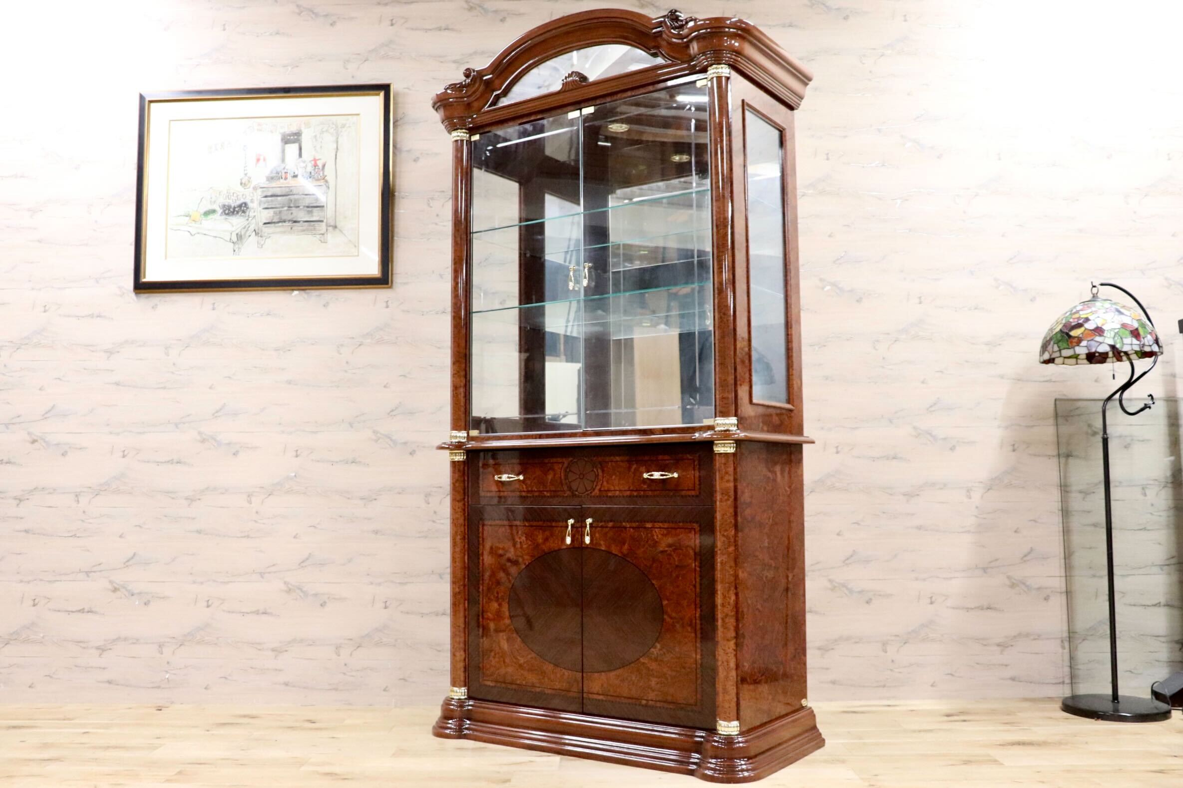 GMFN48○Saltarelli MOBILI / サルタレッリモビリ フローレンス ガラスキャビネット 飾り棚 イタリア製 定価約38万 展示品