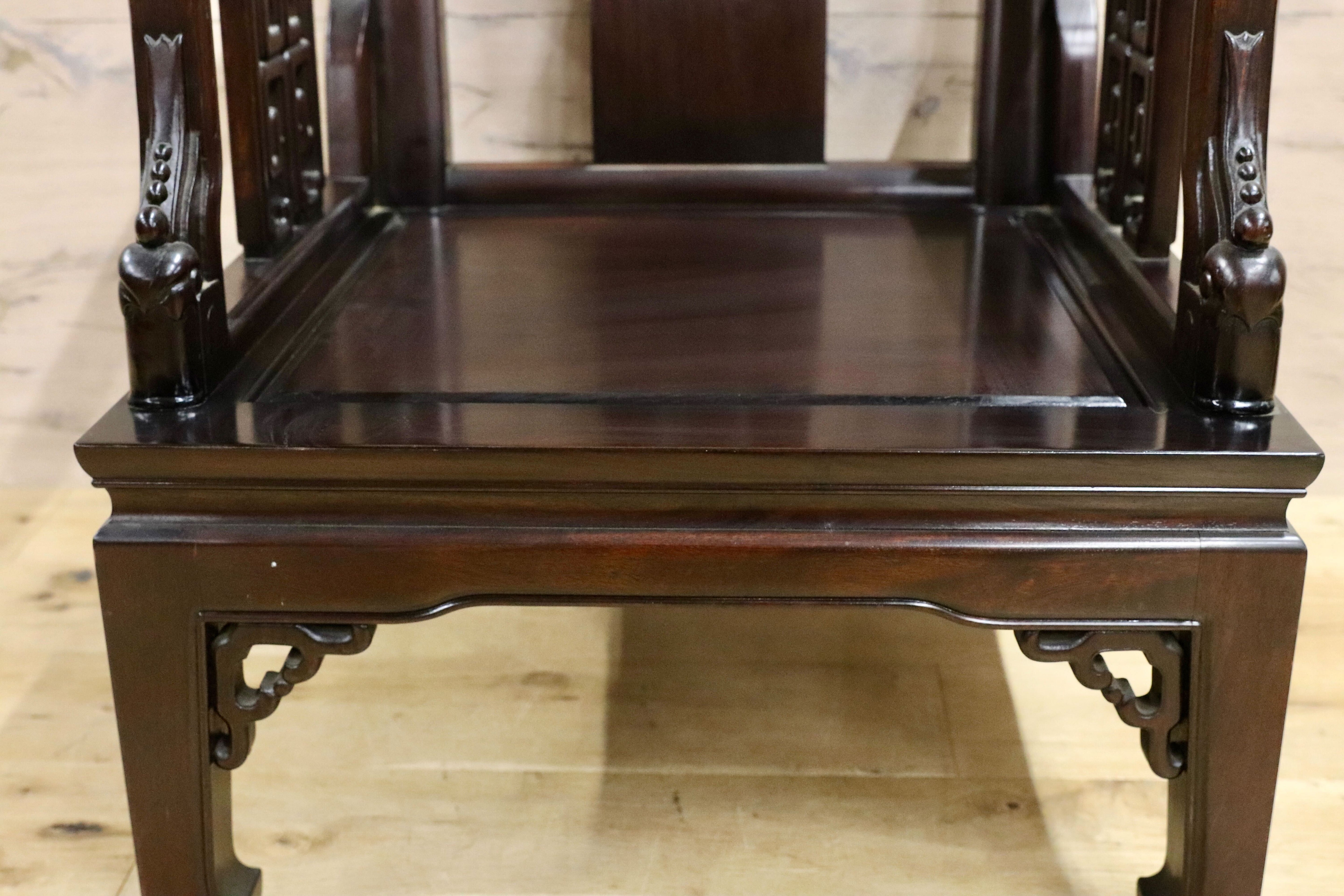 GMHS297B○中国美術 唐木家具 アームチェア 椅子 無垢材 民藝 最高級 ヴィンテージ アンティーク アジアン