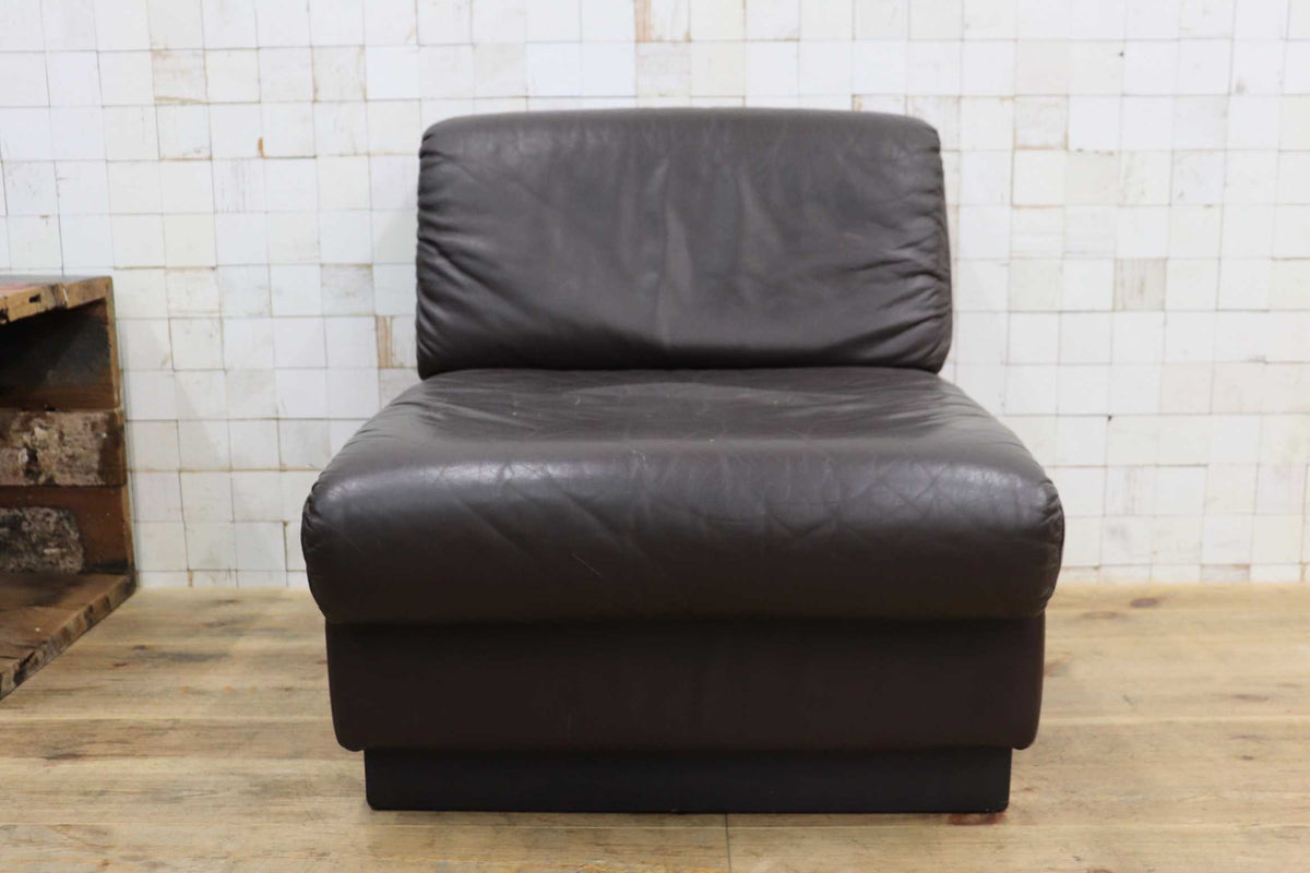GMJK474E〇冨士ファニチア / Fuji Furniture 本革 1人掛けソファ シングルソファ ヴィンテージ ブラウン 国産家具