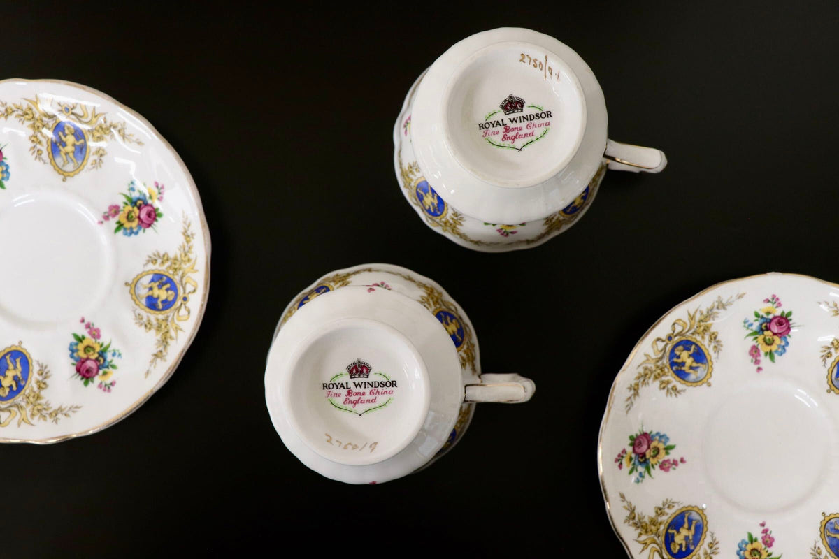 GMJH332A○ROYAL WINDSOR / ロイヤルウィンザー カップ&ソーサー 2客セット ペア ティーカップ コーヒーカップ ヴィンテージ 英国製