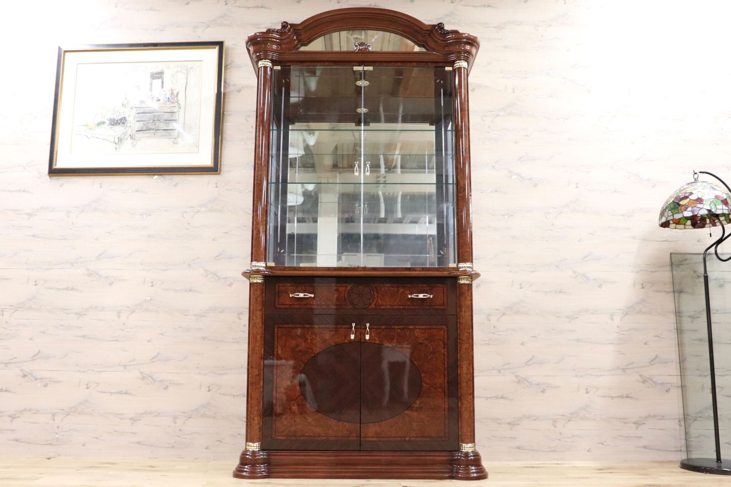 GMFN48○Saltarelli MOBILI / サルタレッリモビリ フローレンス ガラスキャビネット 飾り棚 イタリア製 定価約38万 展示品