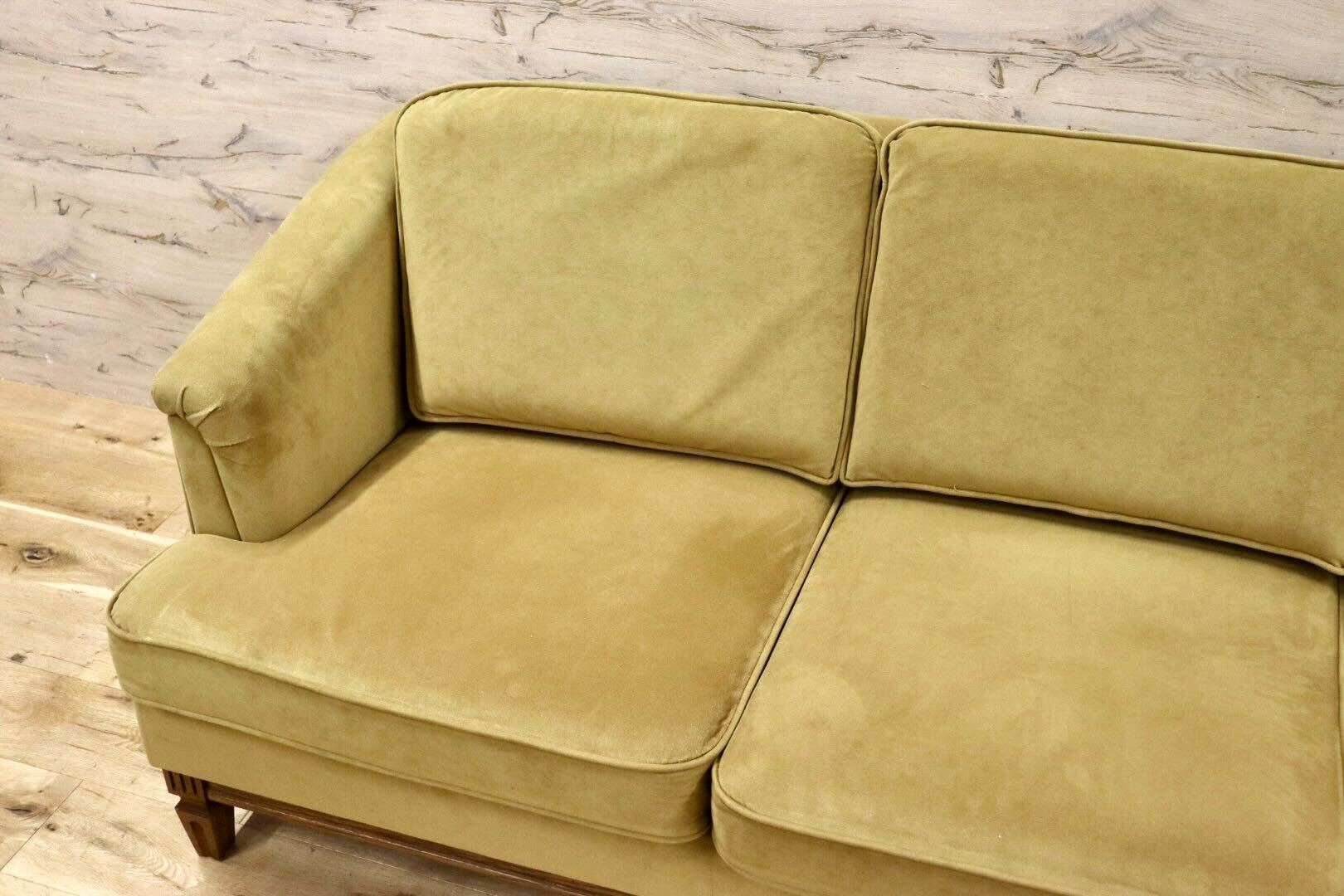 GMHH367○domani / ドマーニ QUEENS LIFE クイーンズライフ 3人掛けソファ トリプルソファ 長椅子 スエード調 カリモク最高峰 約48万