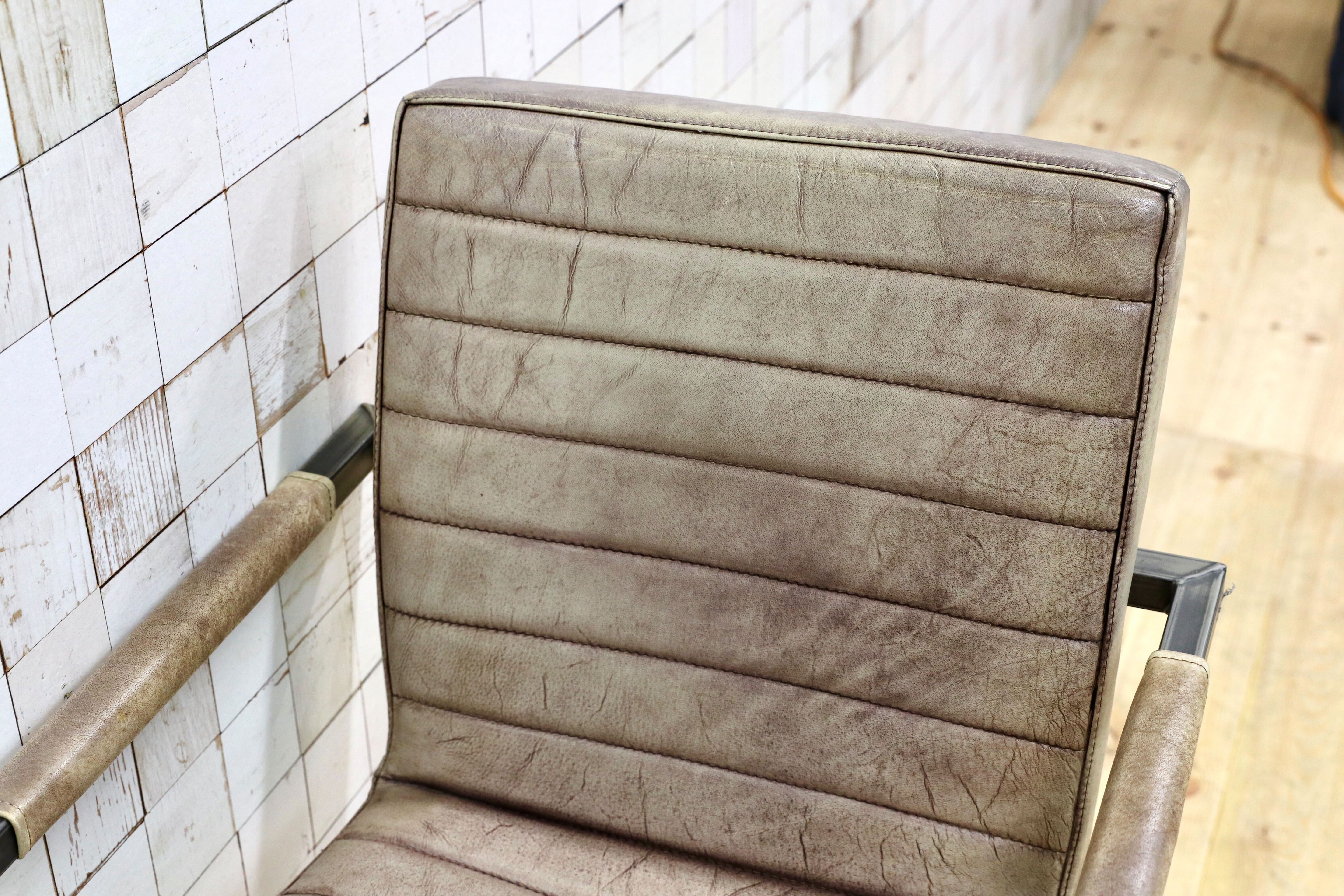 GMHH472B○PURE FURNITURE ダイニングチェア アームチェア 合皮 レザー 椅子 インダストリアル カンチレバーチェア