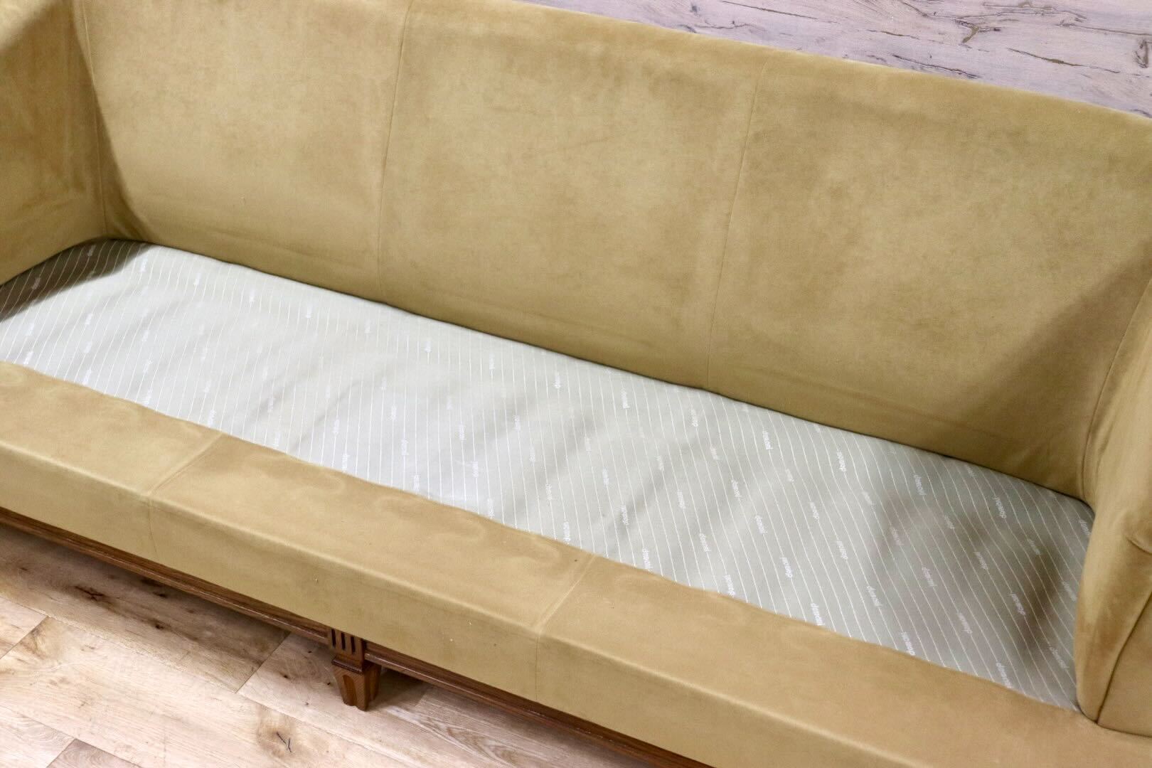 GMHH367○domani / ドマーニ QUEENS LIFE クイーンズライフ 3人掛けソファ トリプルソファ 長椅子 スエード調 カリモク最高峰 約48万