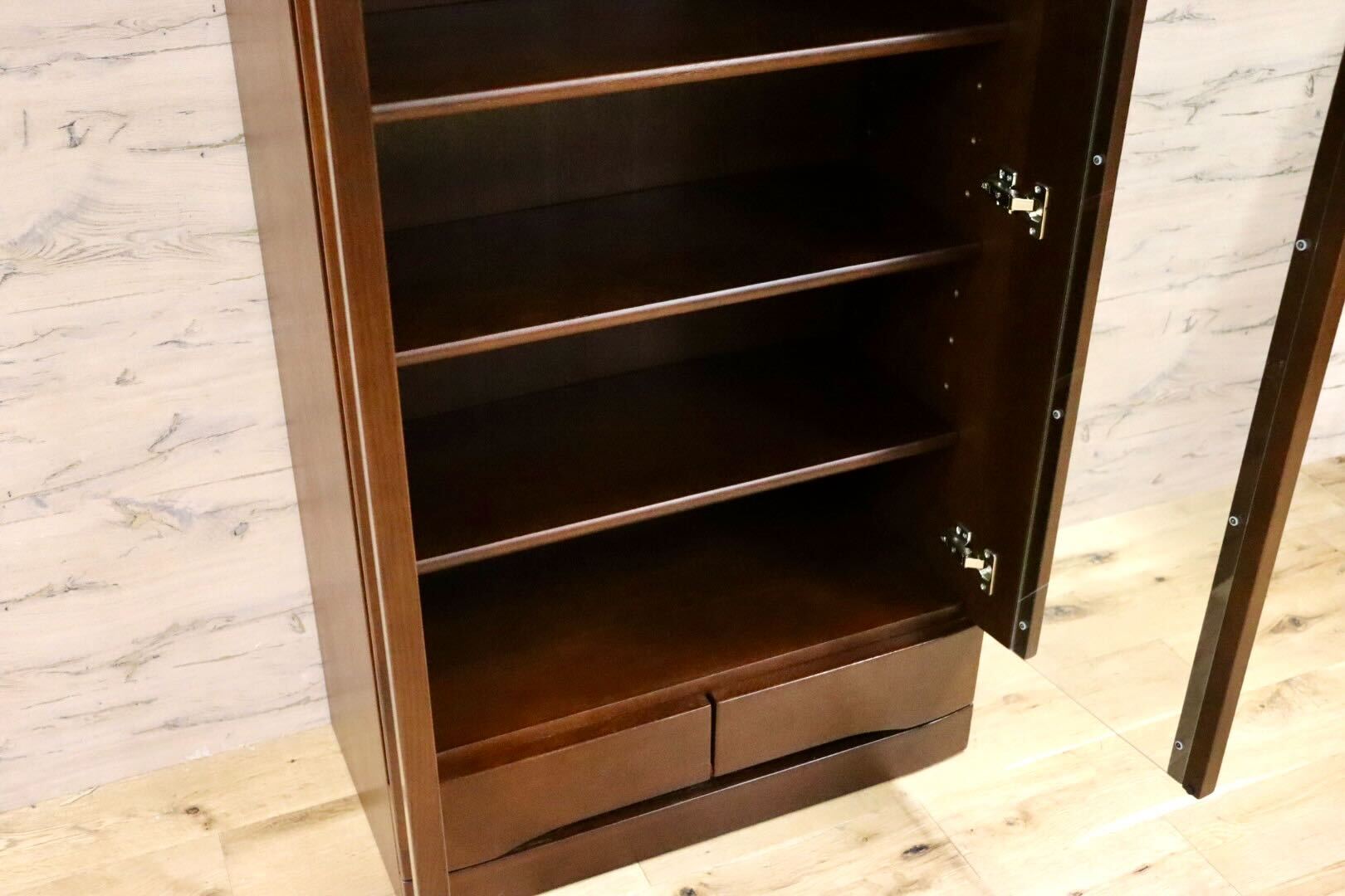 GMGK541B○コクサイ家具 ルノー2 本棚 書棚 ブックシェルフ キャビネット 飾り棚 収納家具 大川家具 モダン 美品