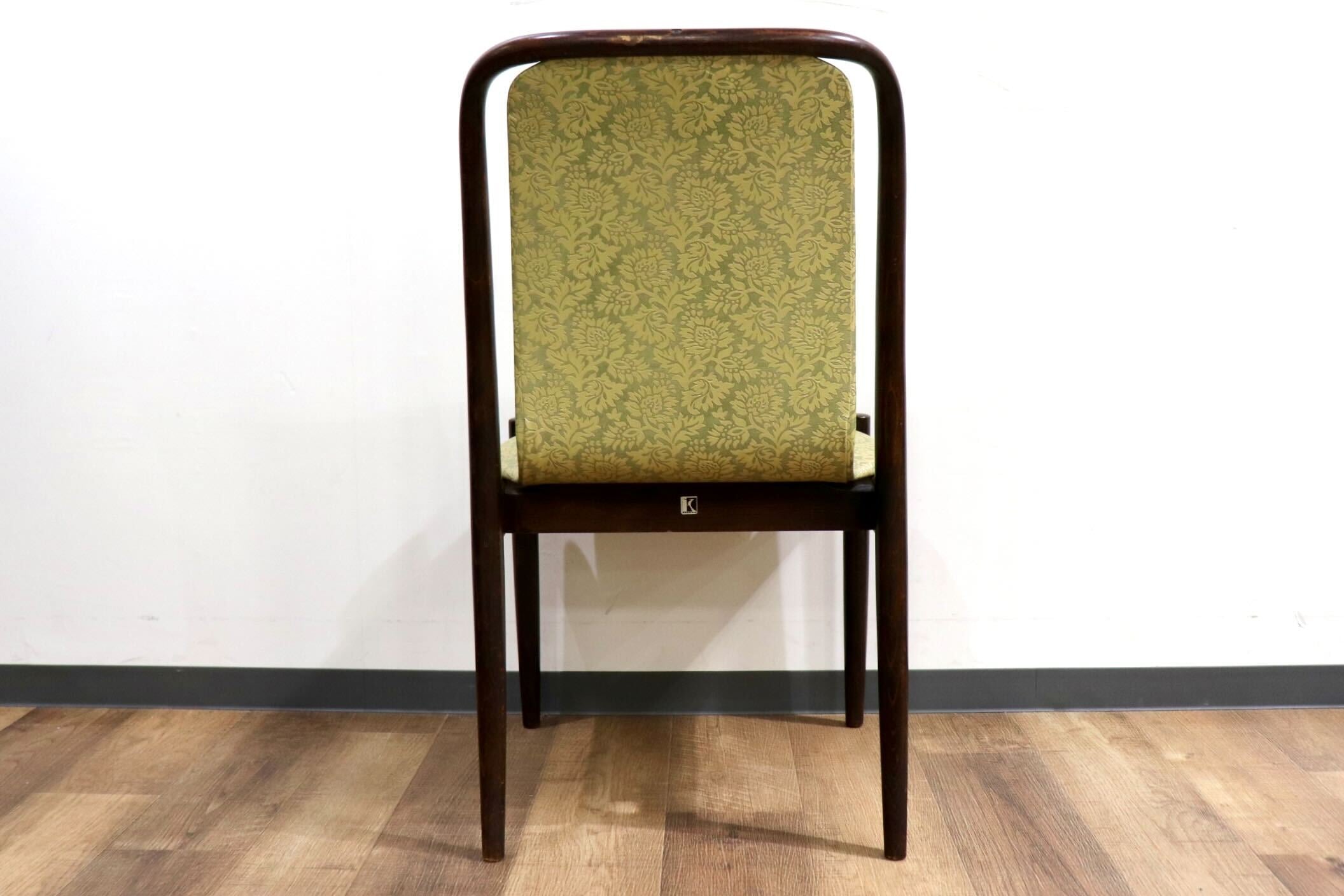 GMHH502C○飛騨産業 / HIDA キツツキ アームレスチェア ダイニングチェア 食卓椅子 椅子 合皮 レトロ アンティーク 花柄 和モダン