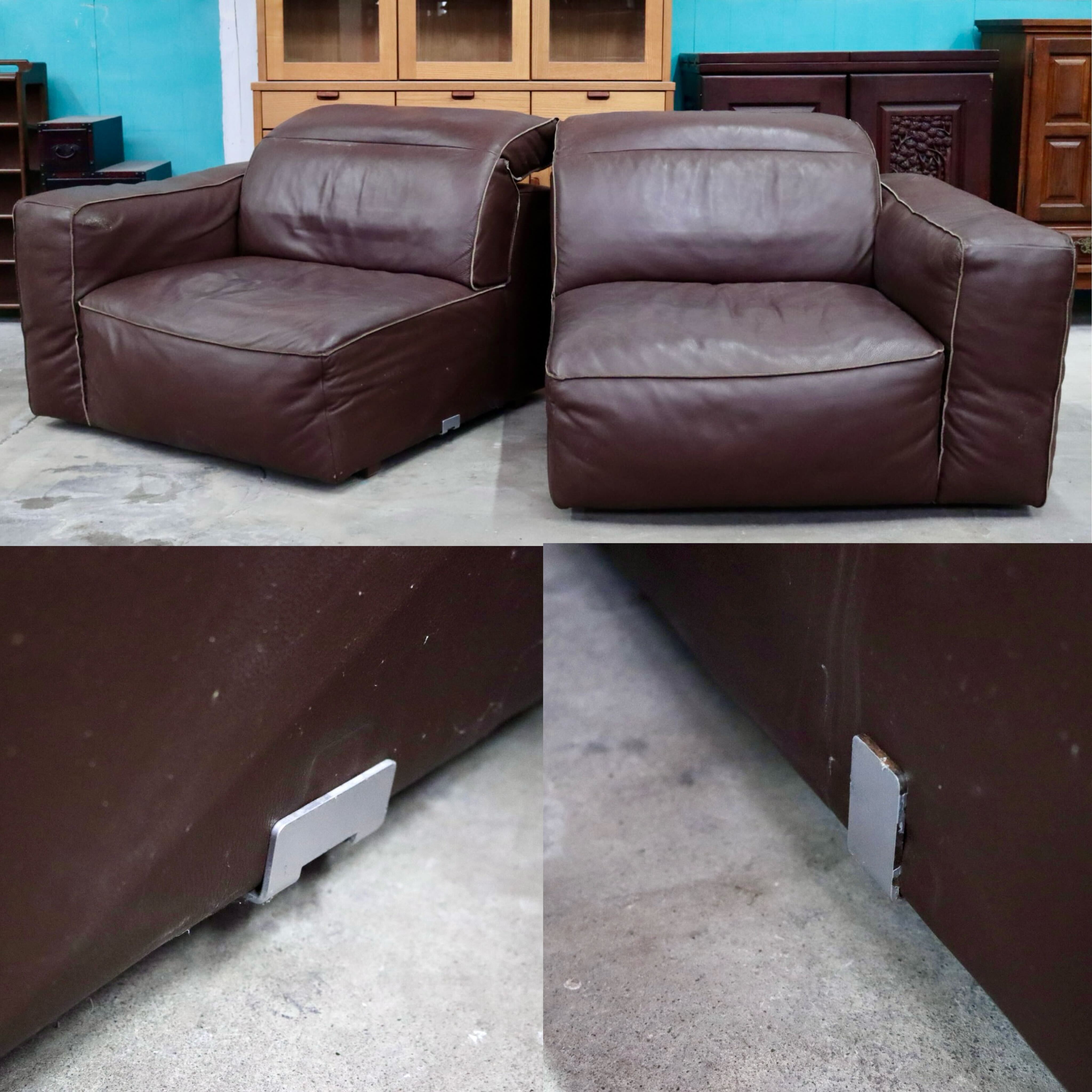 GMIK592A○Seduta d'Arte 2人掛けソファ ラブソファ 背もたれリクライニング オットマン 本革 カジュアル モダン イタリア家具