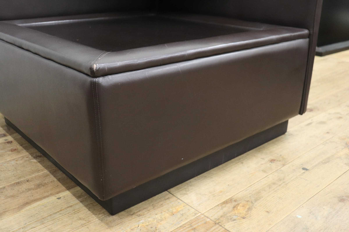 GMJK474F〇冨士ファニチア / Fuji Furniture コーナーテーブル コーナーボックス サイドテーブル 本革 ヴィンテージ ブラウン 国産家具