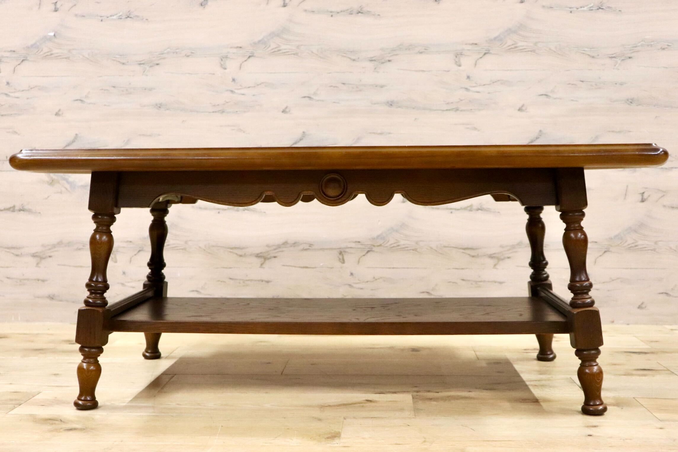 GMHK161○飛騨産業 / HIDA キツツキ 穂高 センターテーブル リビングテーブル コーヒーテーブル 楢材 カントリー クラシック 定価約10万