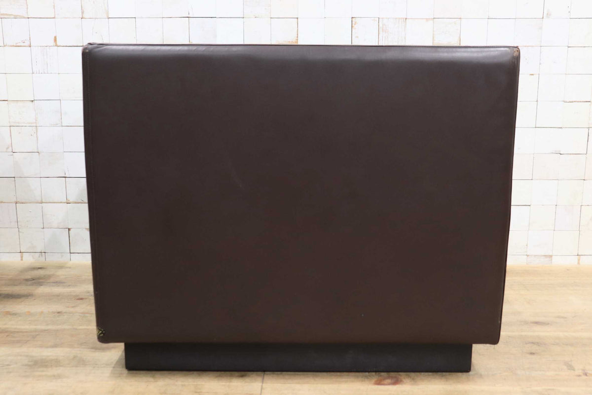 GMJK474F〇冨士ファニチア / Fuji Furniture コーナーテーブル コーナーボックス サイドテーブル 本革 ヴィンテージ ブラウン 国産家具