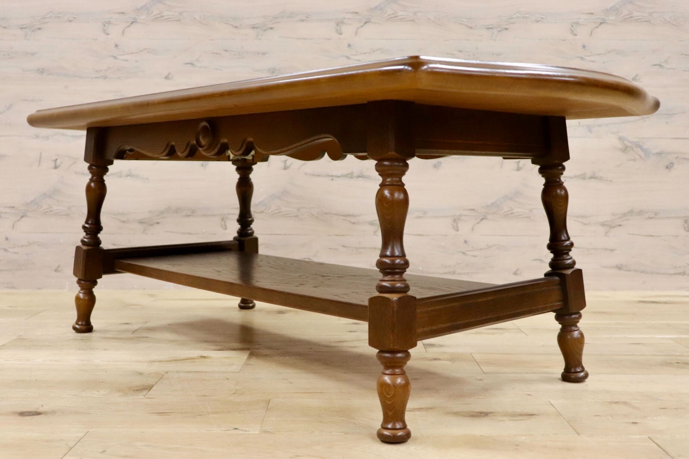 GMHK161○飛騨産業 / HIDA キツツキ 穂高 センターテーブル リビングテーブル コーヒーテーブル 楢材 カントリー クラシック 定価約10万