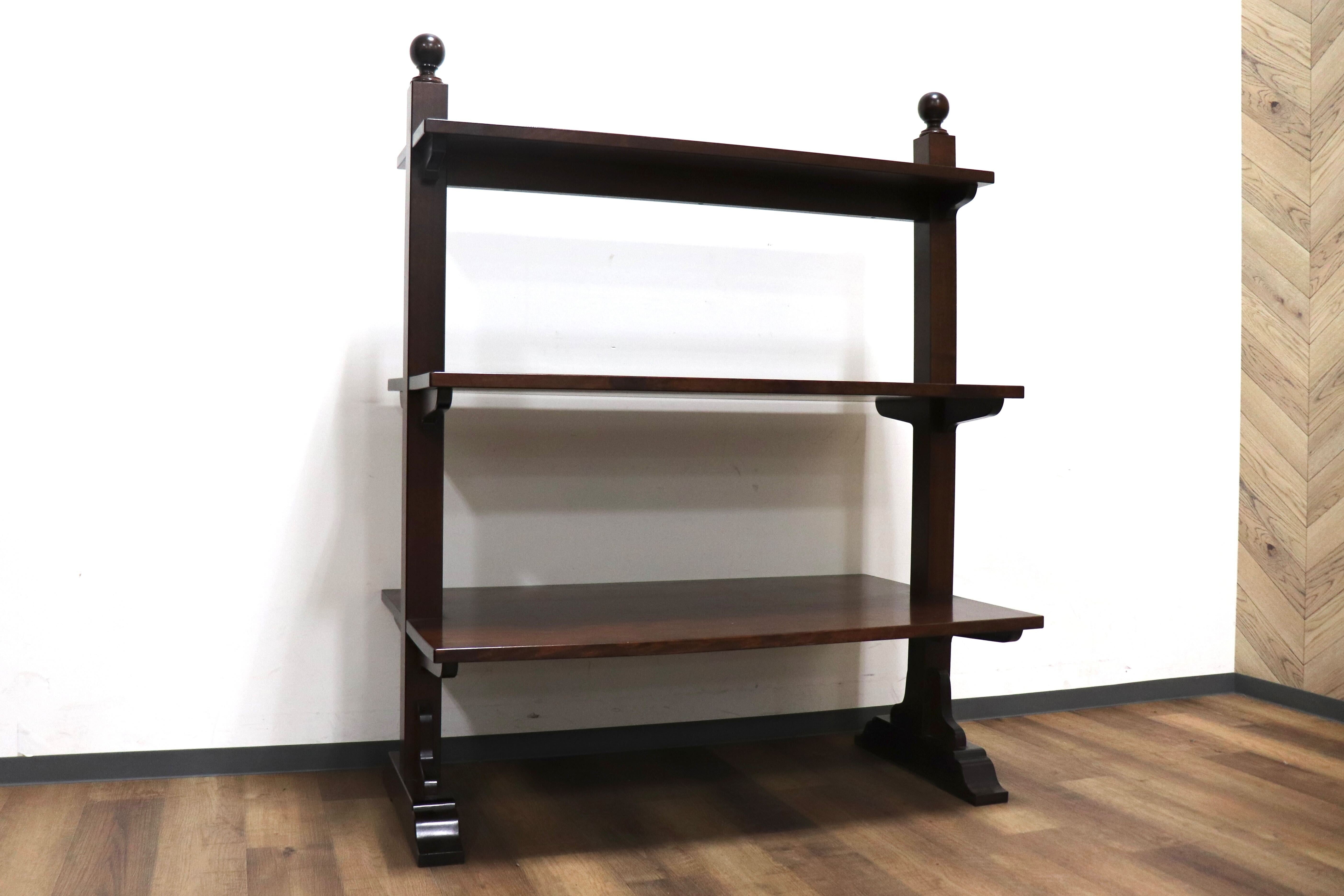 GMHN63○民芸家具 シェルフ 飾り棚 店舗什器 ミズメザクラ 無垢 アンティーク レトロ 和家具 和モダン 検) 松本民芸家具