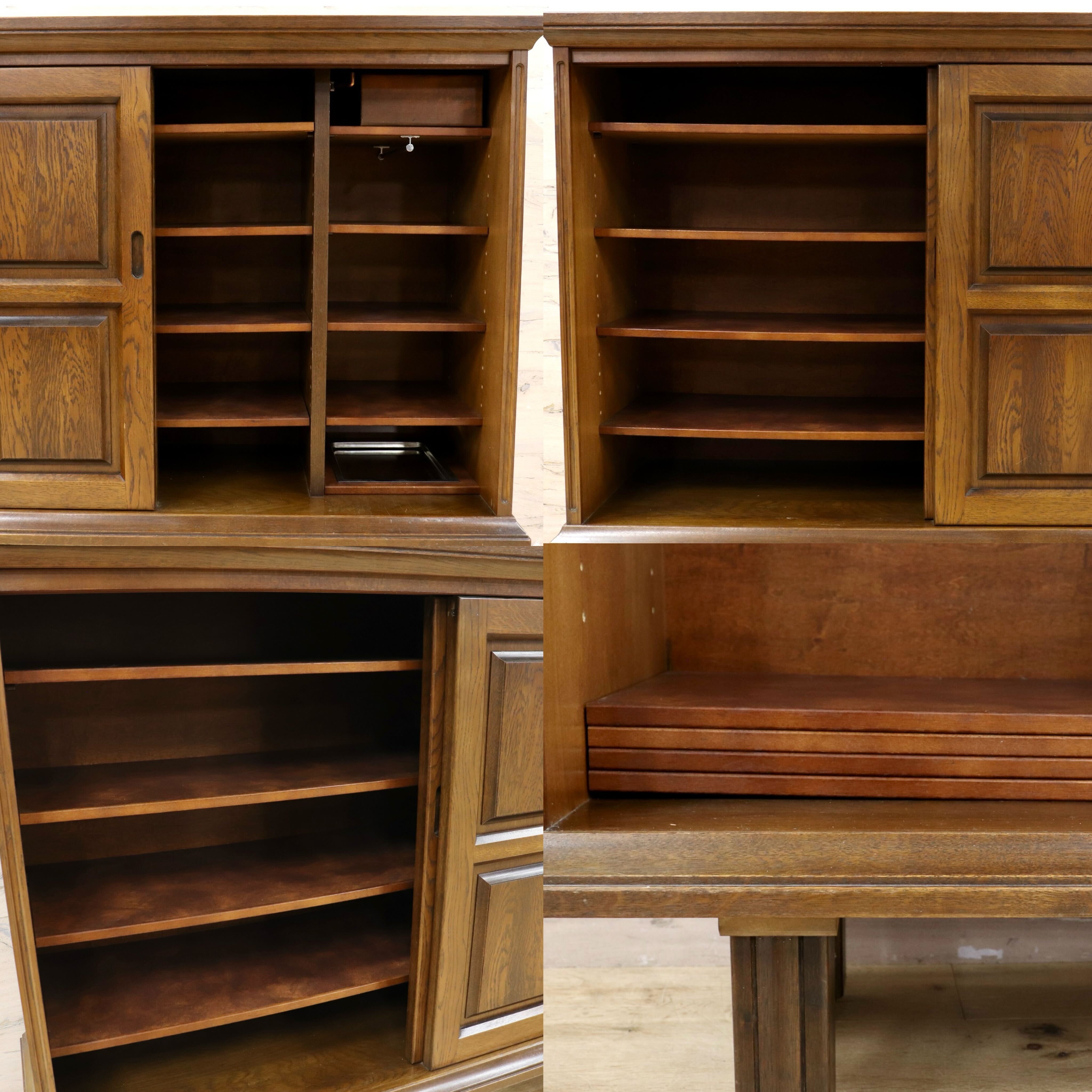 GMIH129○Karimoku / カリモク 下駄箱 シューズボックス 玄関収納 靴箱 キャビネット サイドボード ナラ材 脚付き