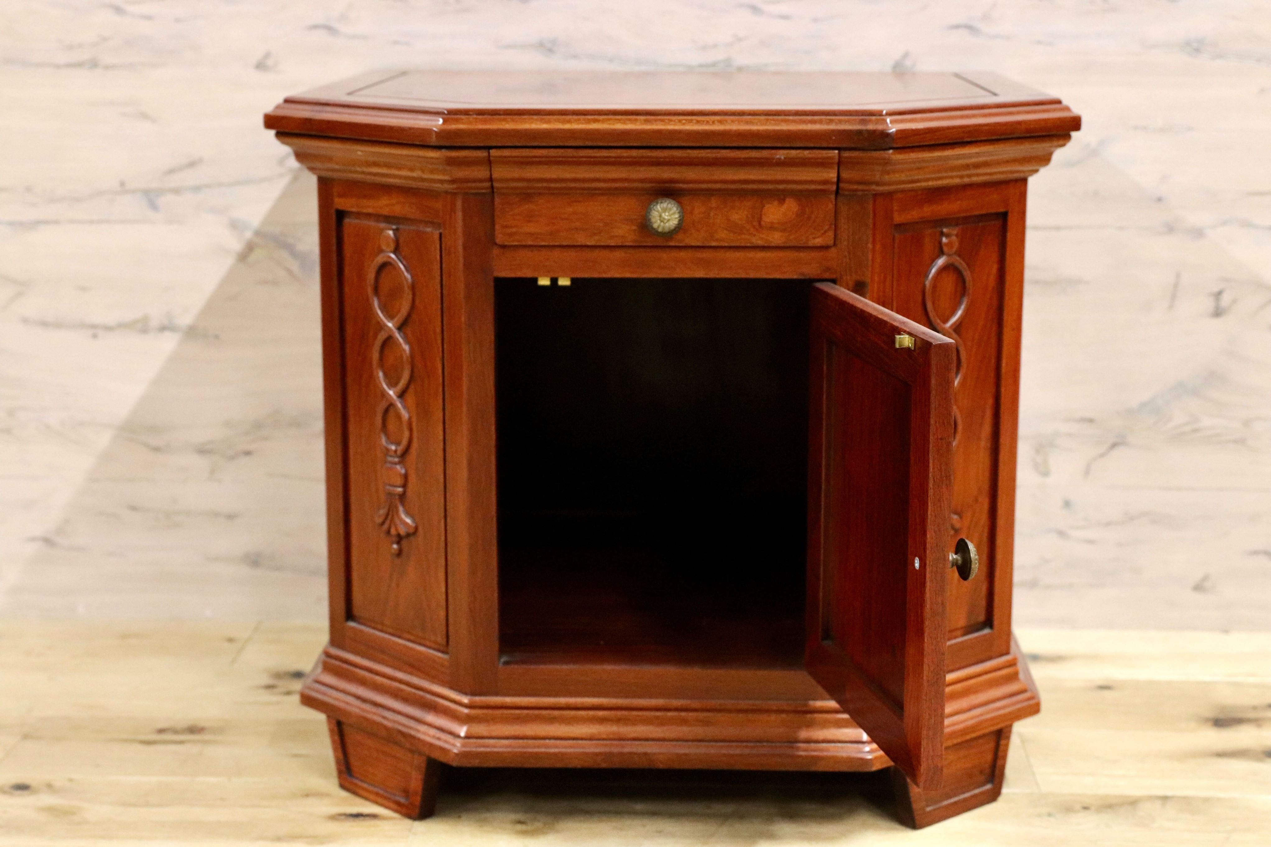 GMFK626A○SIAM WOOD FURNITURE サイドキャビネット 花台 飾り台 サイドテーブル エンドテーブル 中国美術 唐木家具 美品