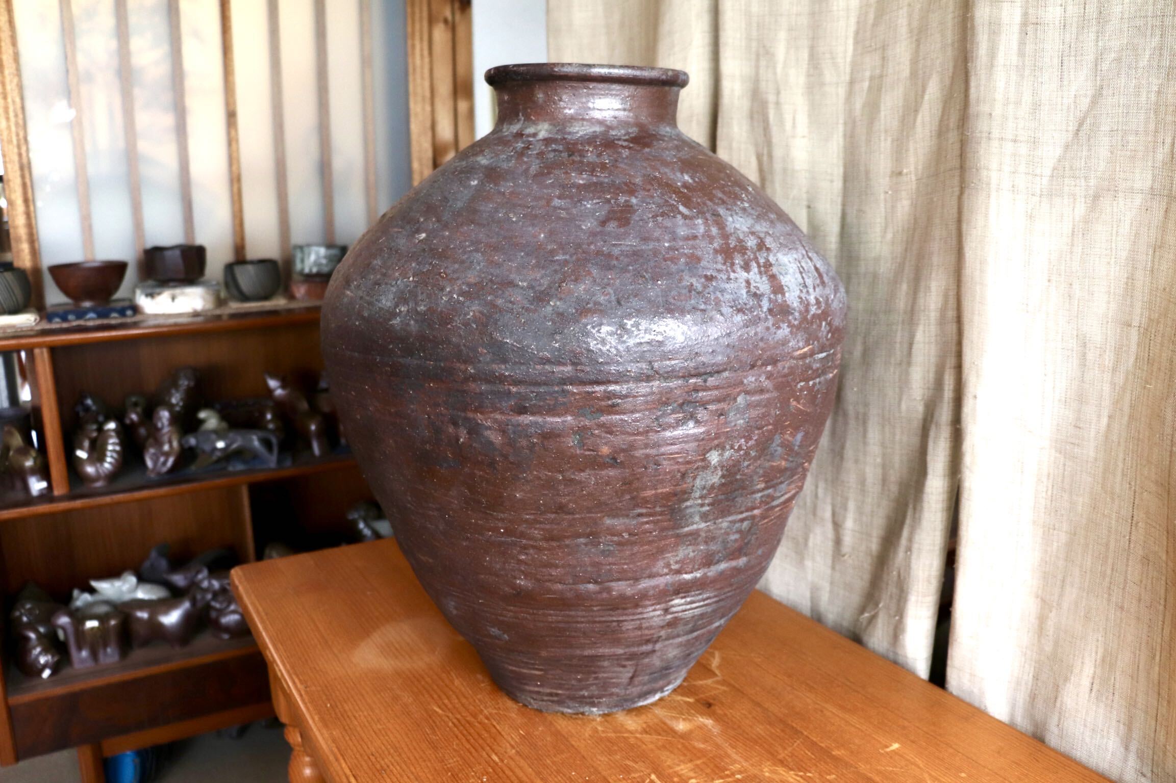 GMJI41◯悟窯 市野哲次 丹波焼 縦長大壺 陶器 伝統工芸 丹波篠山