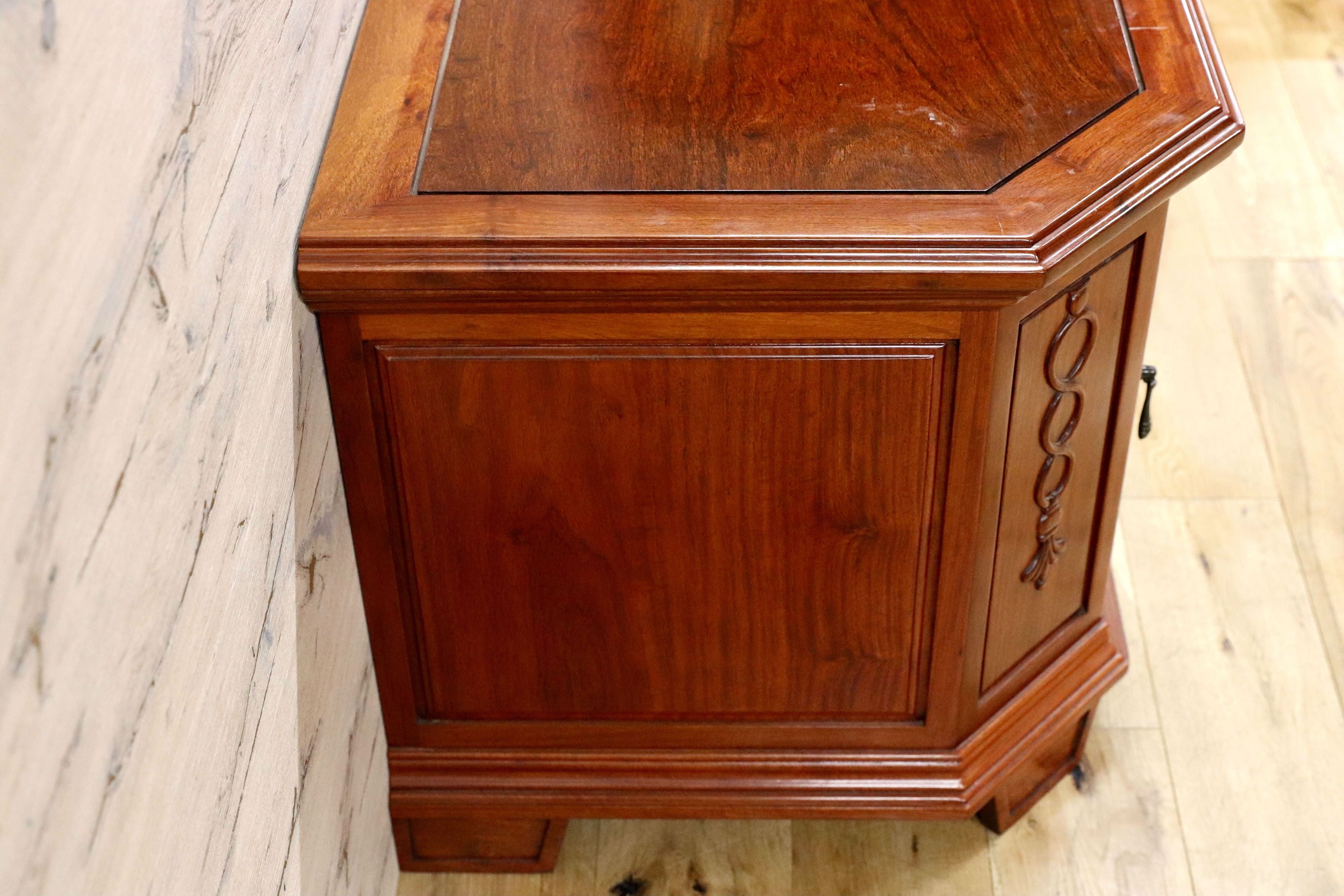 GMFK626B○SIAM WOOD FURNITURE サイドキャビネット 花台 飾り台 サイドテーブル エンドテーブル 中国美術 唐木家具