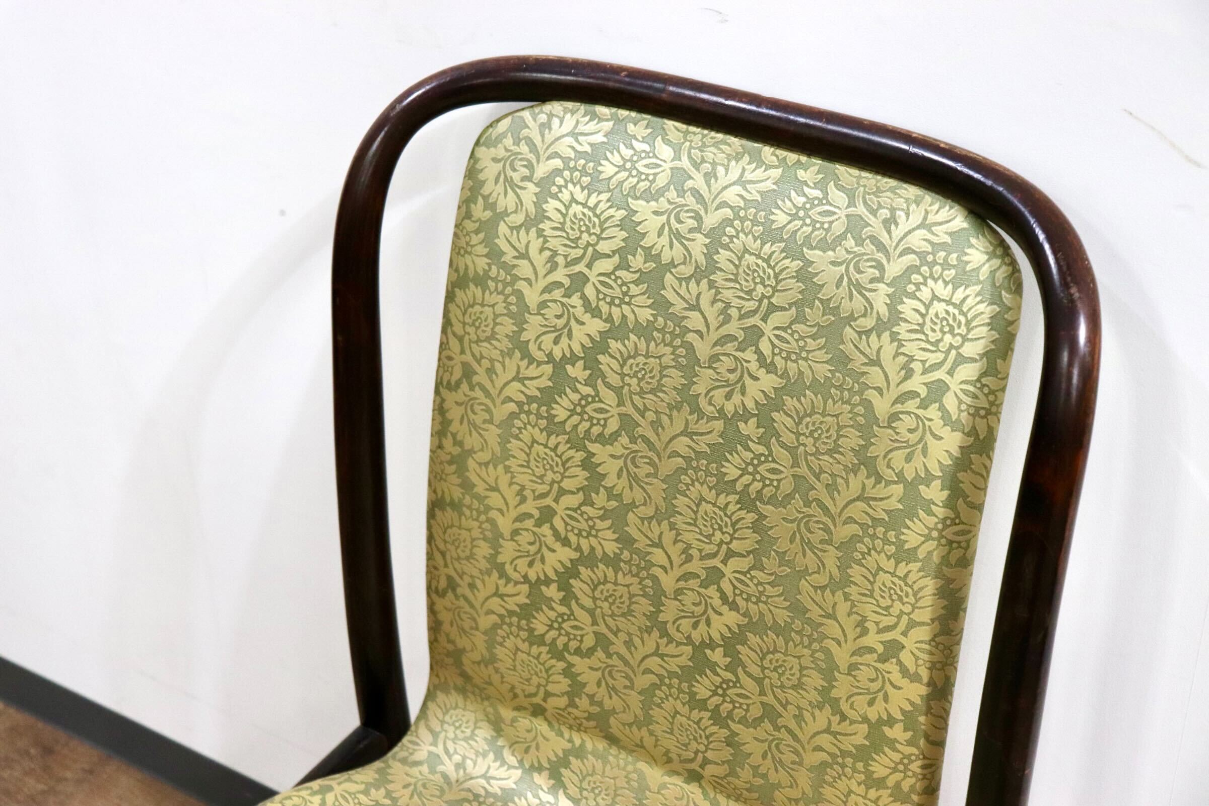 GMHH502C○飛騨産業 / HIDA キツツキ アームレスチェア ダイニングチェア 食卓椅子 椅子 合皮 レトロ アンティーク 花柄 和モダン