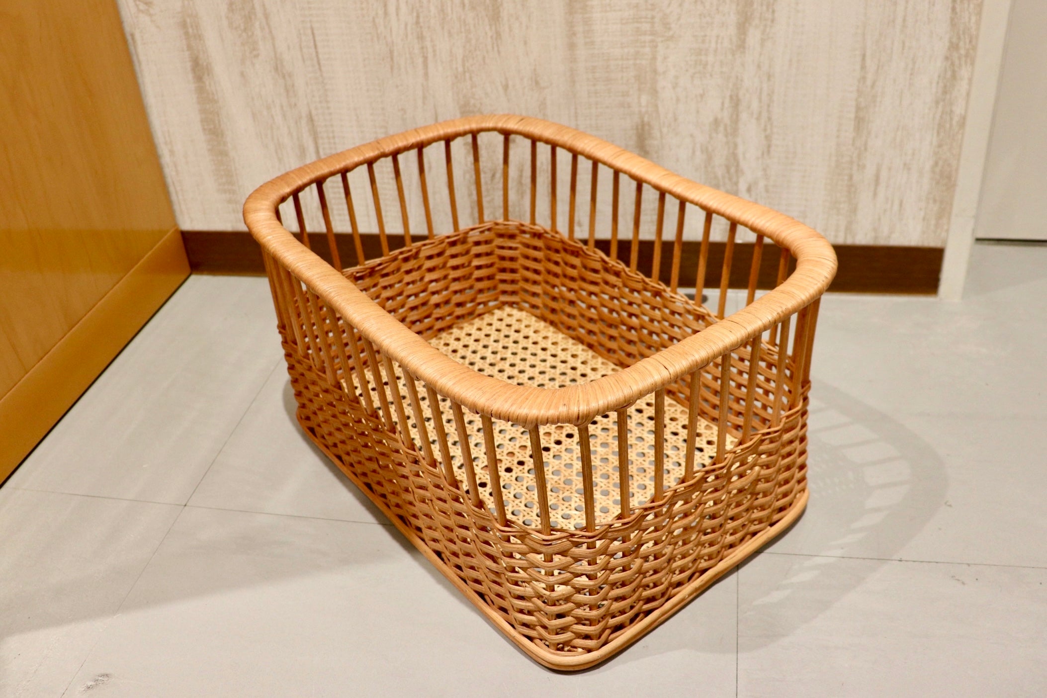 GMIS183B◯山形 ツルヤ商店 ラタン ランドリーラック 籐 籐カゴ 籐家具 収納家具