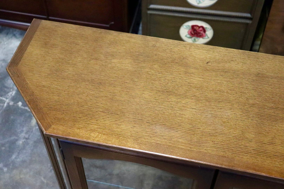 GMJH208◯C.P.YAMAGUCHI / ヤマグチ家具 キュリオケース 飾り棚 ガラスキャビネット コレクションボード オーク材 ヴィンテージ カントリー