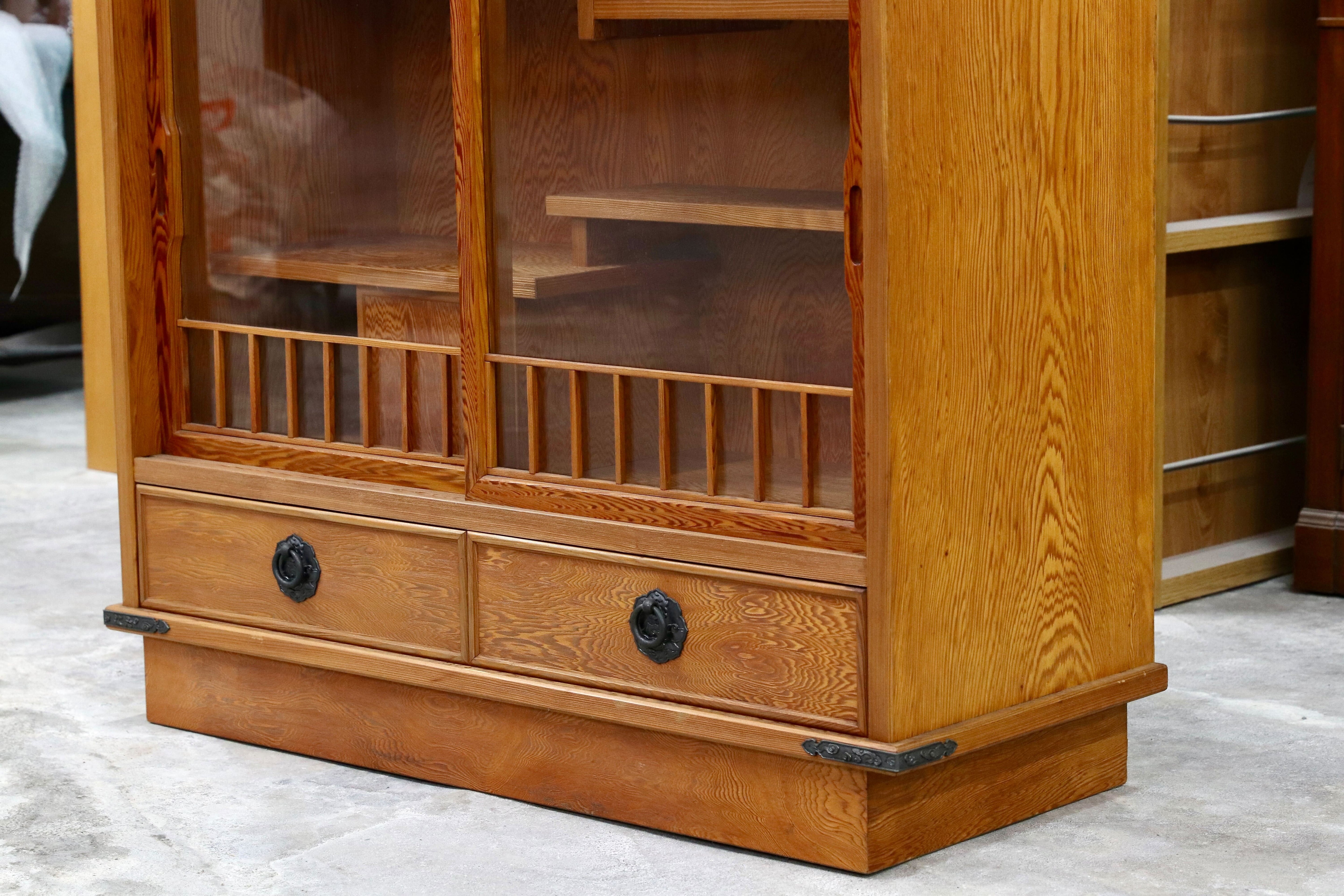 GMHH466○世界遺産屋久杉 茶棚 飾り棚 サイドボード リビングボード 和家具 和モダン 煎茶道具 レトロ 和室 座敷