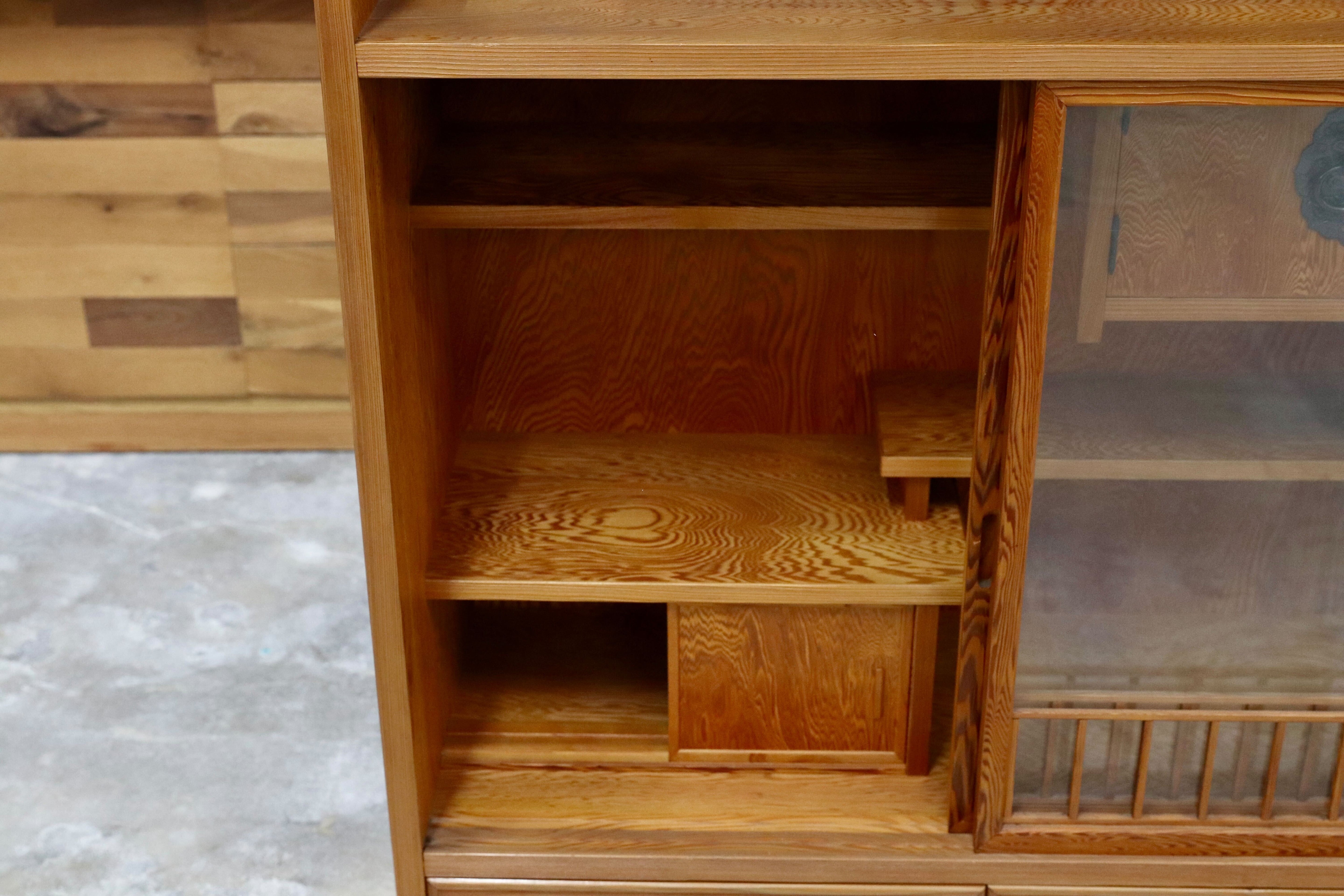 GMHH466○世界遺産屋久杉 茶棚 飾り棚 サイドボード リビングボード 和家具 和モダン 煎茶道具 レトロ 和室 座敷