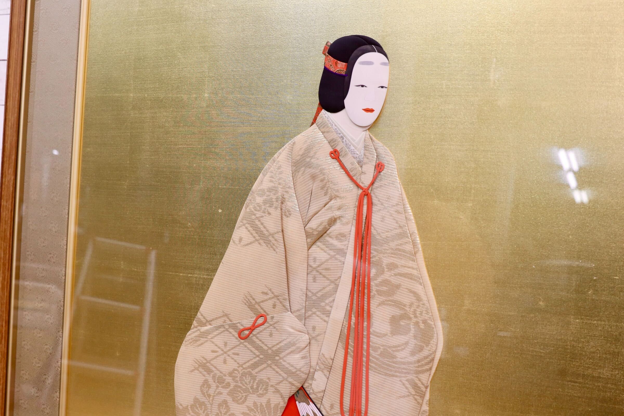 GMIH426○日本画 額装 能装束人物画|岡崎清光堂 額装 最高級 インテリア 工芸品