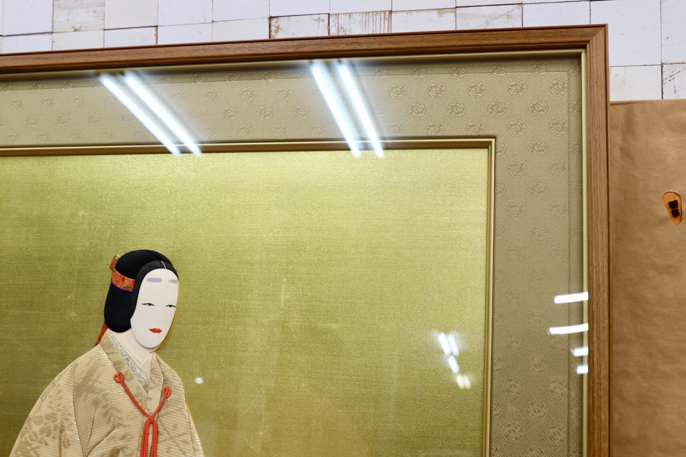 GMIH426○日本画 額装 能装束人物画|岡崎清光堂 額装 最高級 インテリア 工芸品