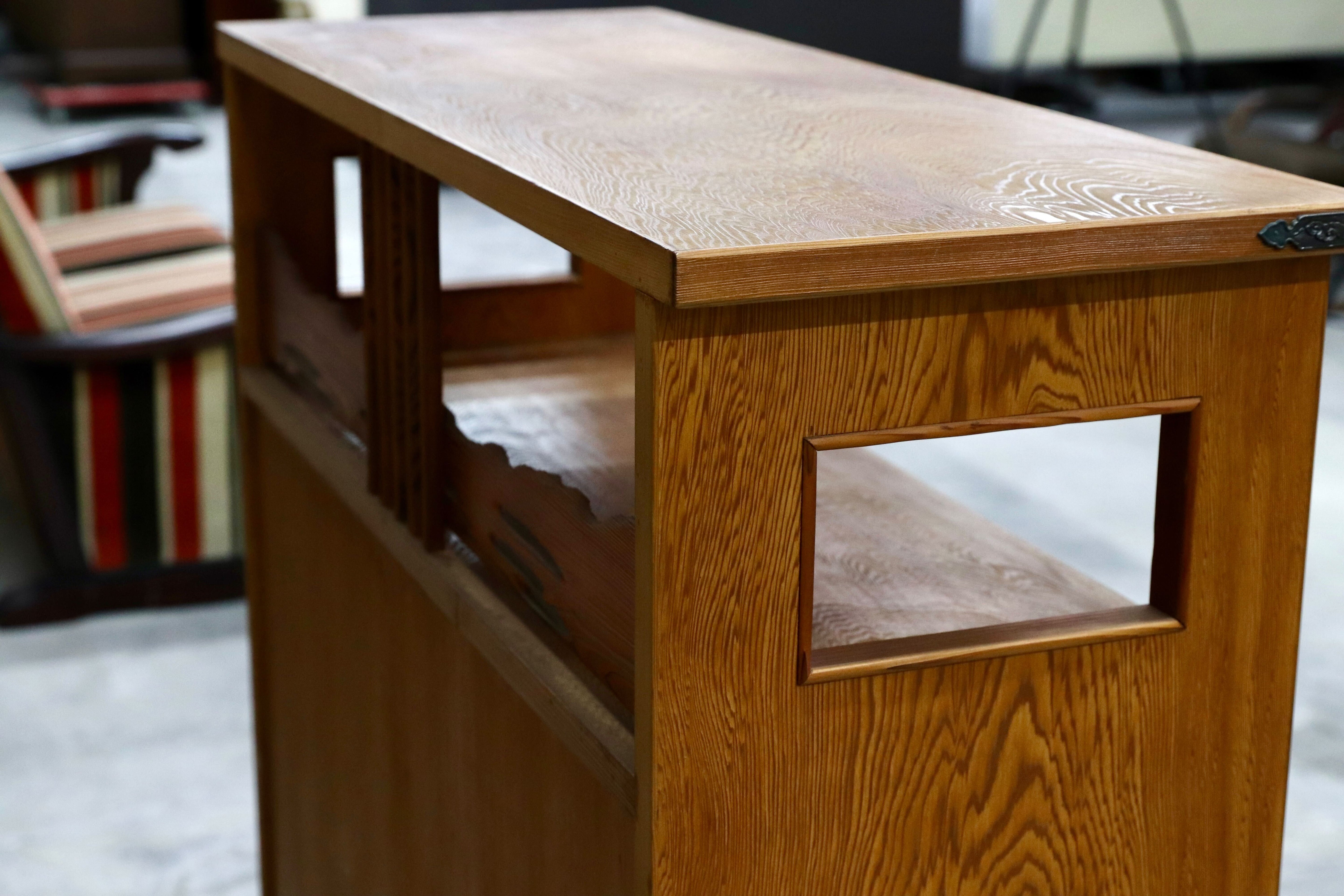 GMHH466○世界遺産屋久杉 茶棚 飾り棚 サイドボード リビングボード 和家具 和モダン 煎茶道具 レトロ 和室 座敷