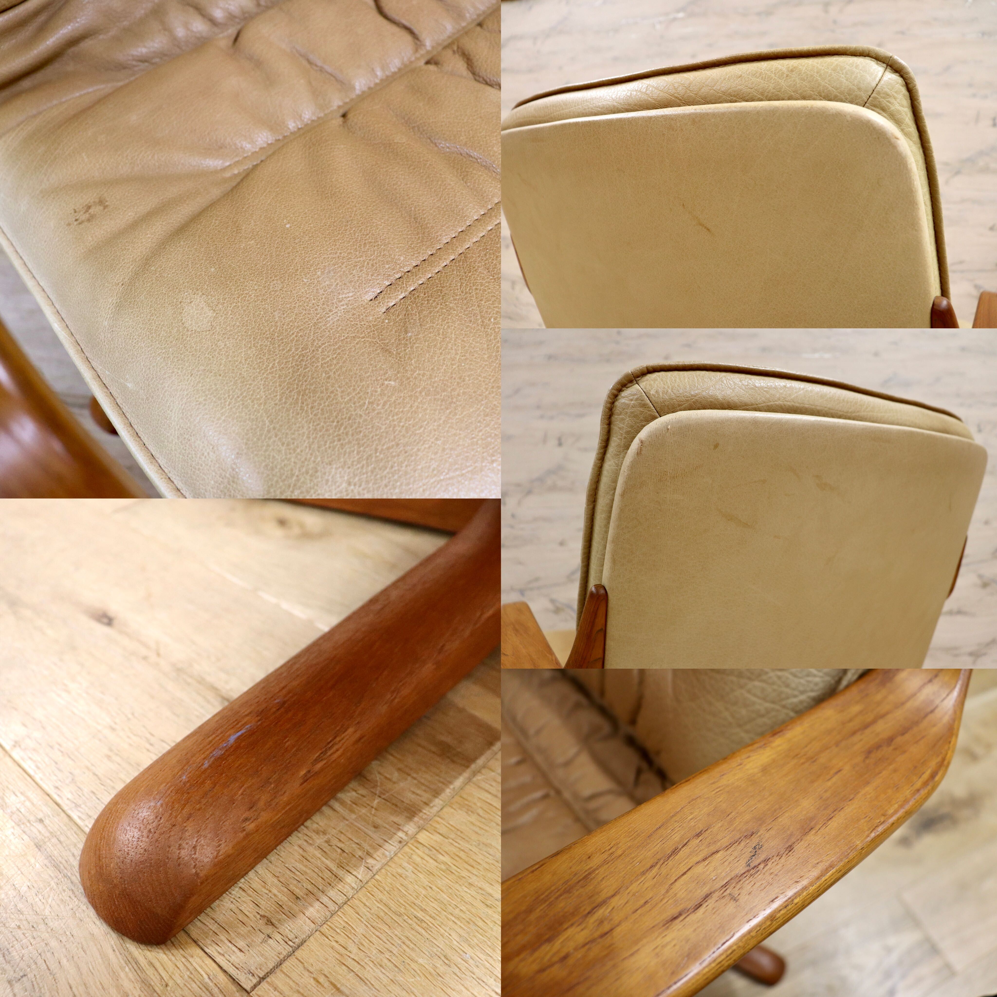 GMIK109A○BERG Furniture / ベルグファニチャー 1人掛けソファ ラウンジチェア 回転式 本革 ミッドセンチュリー ヴィンテージ デンマーク