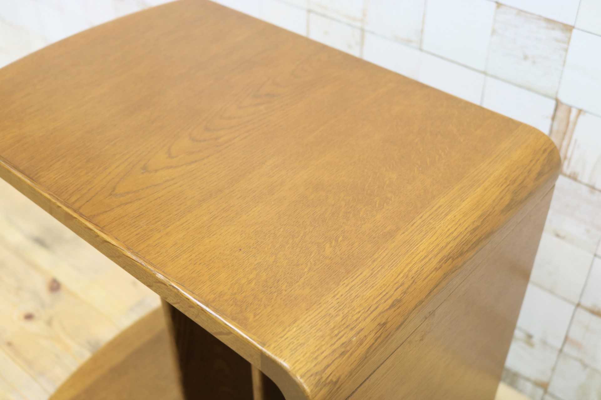 GMIK591○浜本工芸 / HAMAMOTO サイドテーブル リビングワゴン ローテーブル 花台 飾り台 キャスター付き 楢材 国産家具