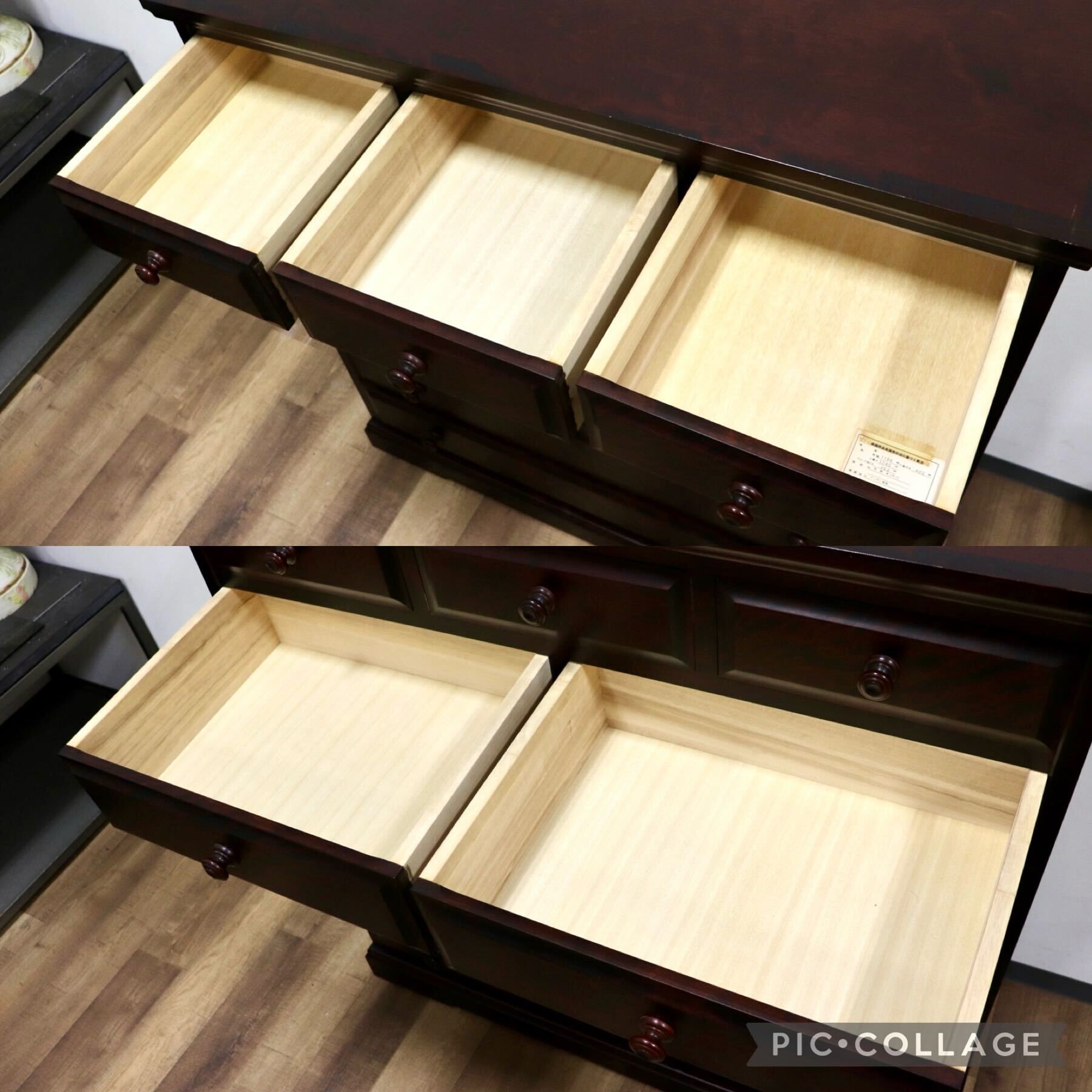 GMHS27○北海道民芸家具 6段チェスト 整理箪笥 収納家具 チェスト 樺材 和家具 和モダン アンティーク 飛騨産業 定価約25万