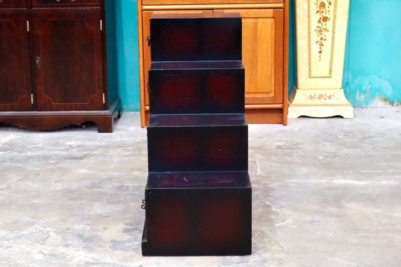 GMIK382A○階段箪笥 時代箪笥 和家具 和モダン 和室 座敷 古民家 チェスト 整理箪笥 アンティーク レトロ 木製 小物入れ 古民具 インテリア
