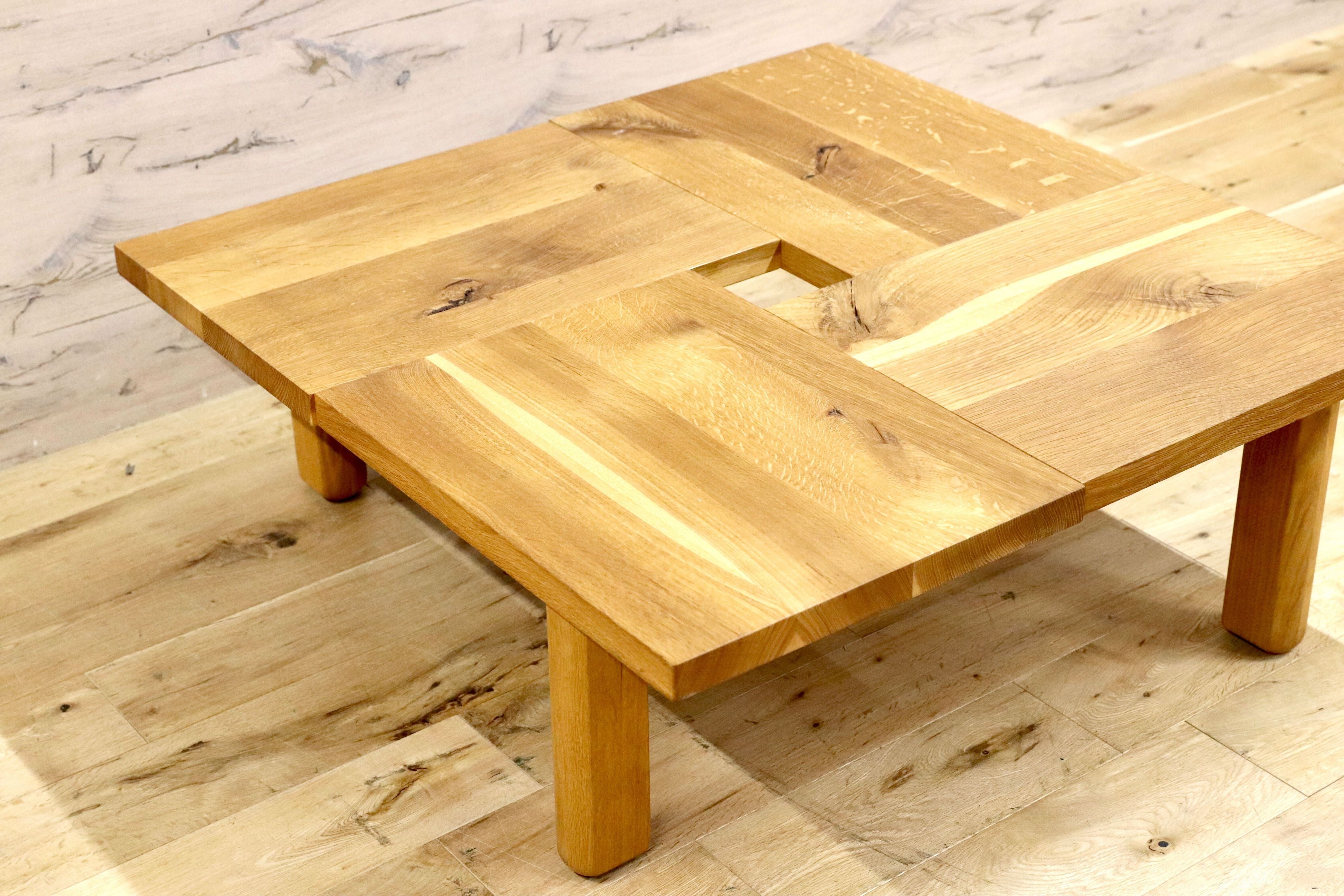 GMFH378○飛騨産業 / HIDA キツツキ 森のことば センターテーブル リビングテーブル オーク無垢材 オイル仕上 定価19.3万 展示品