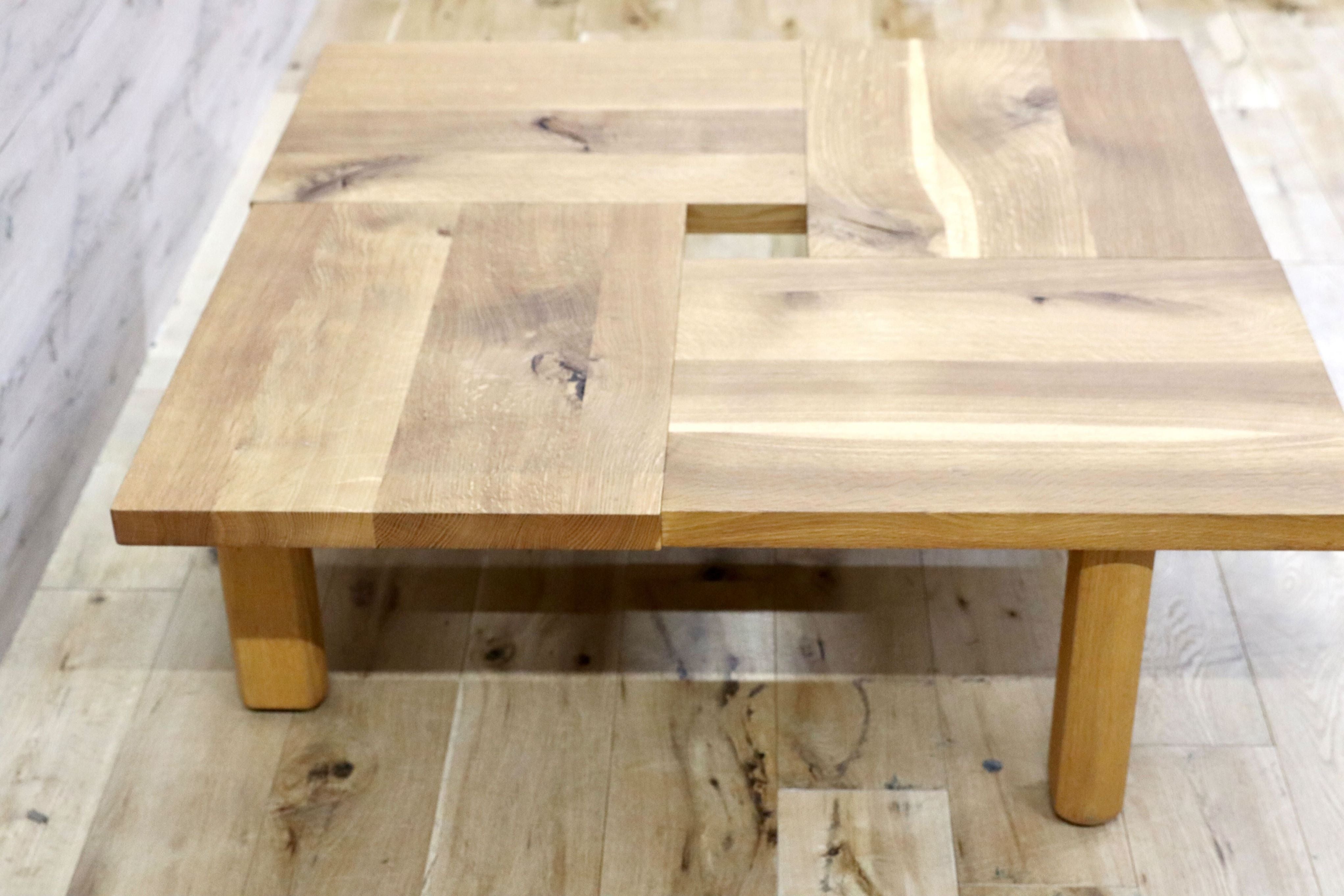 GMFH378○飛騨産業 / HIDA キツツキ 森のことば センターテーブル リビングテーブル オーク無垢材 オイル仕上 定価19.3万 展示品