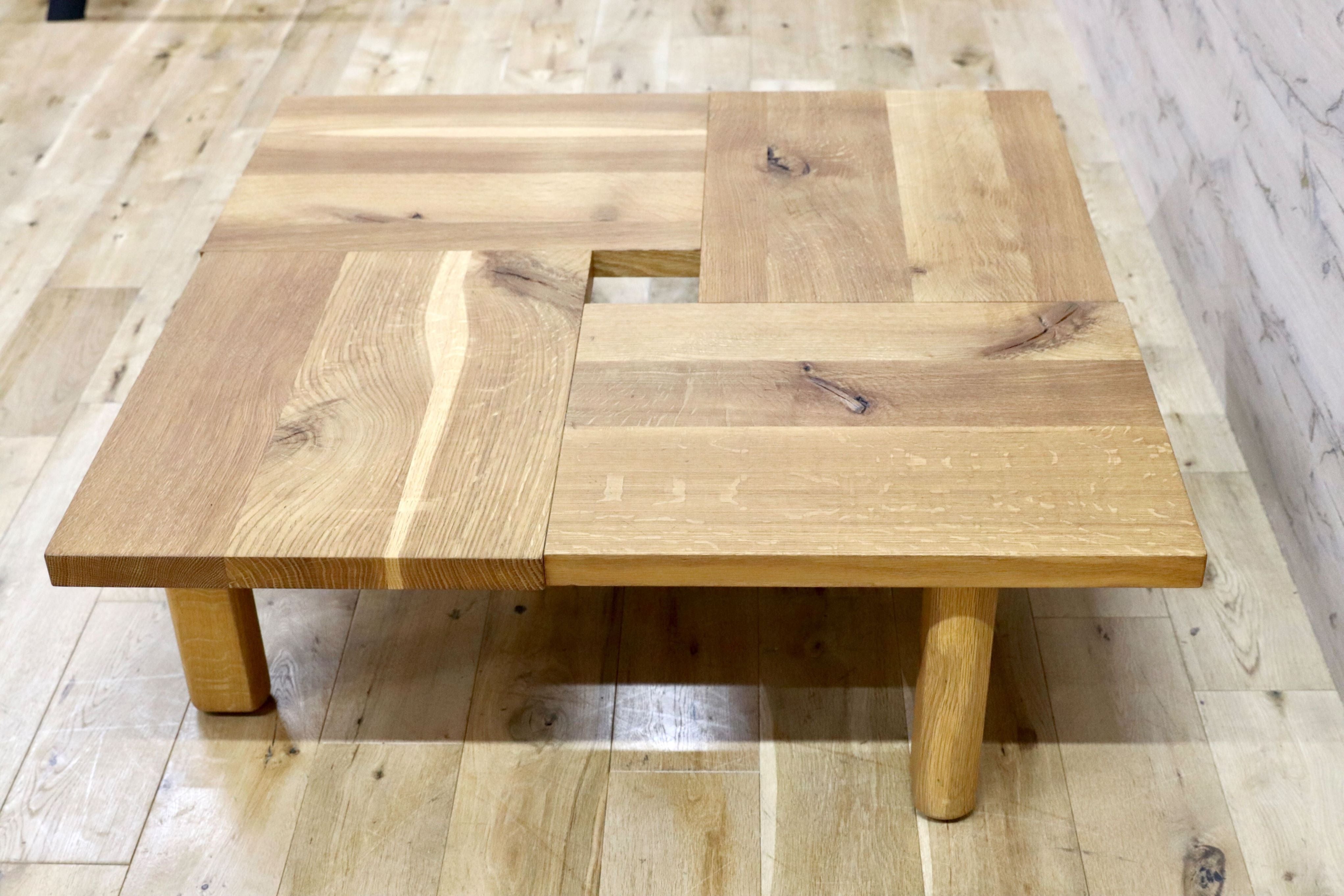 GMFH378○飛騨産業 / HIDA キツツキ 森のことば センターテーブル リビングテーブル オーク無垢材 オイル仕上 定価19.3万 展示品