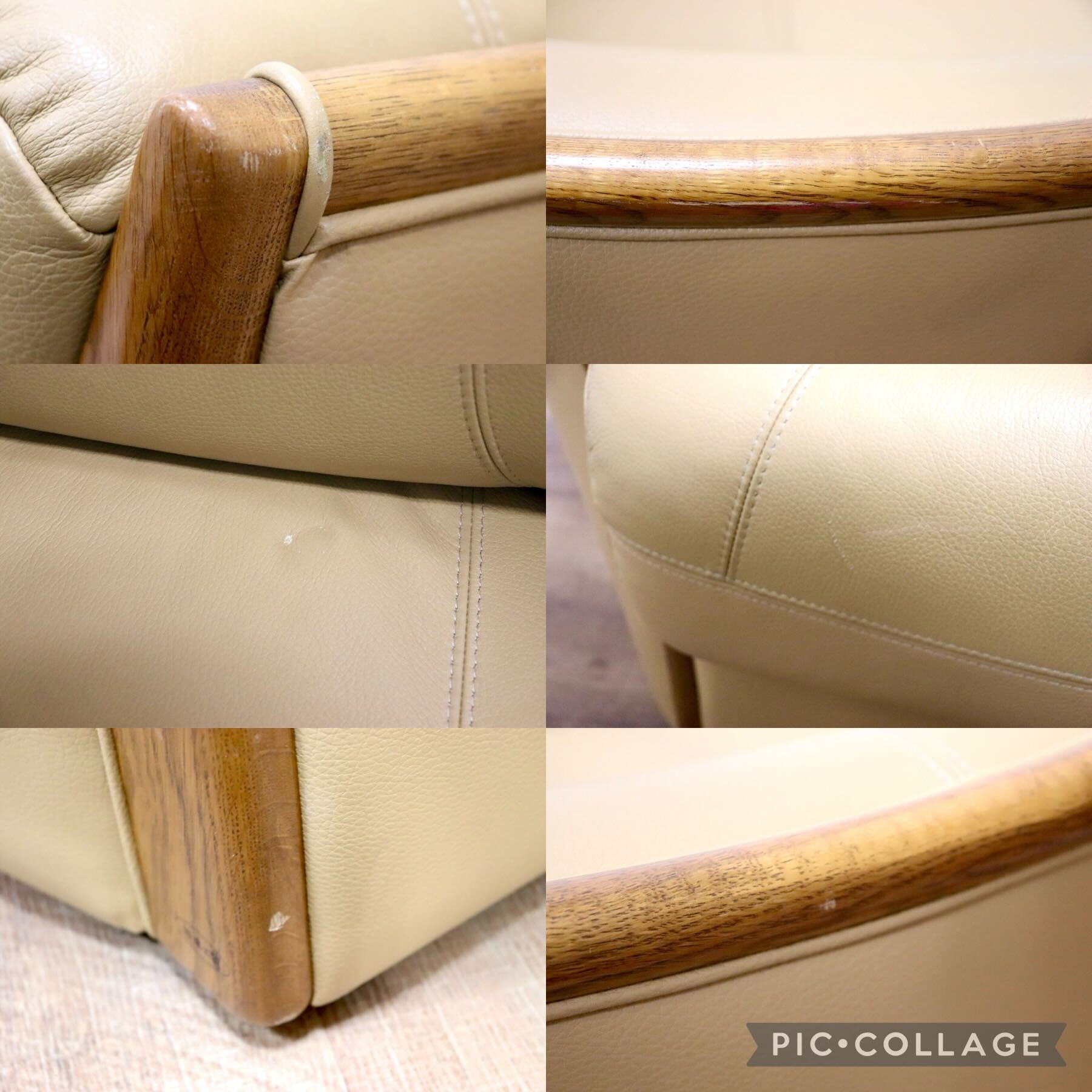 GMGH325○浜本工芸 / HAMAMOTO のぞみ 1人掛けソファ シングルソファ アームソファ 椅子 本革 芥子色 楢材 モダン 国産家具 定価約14万